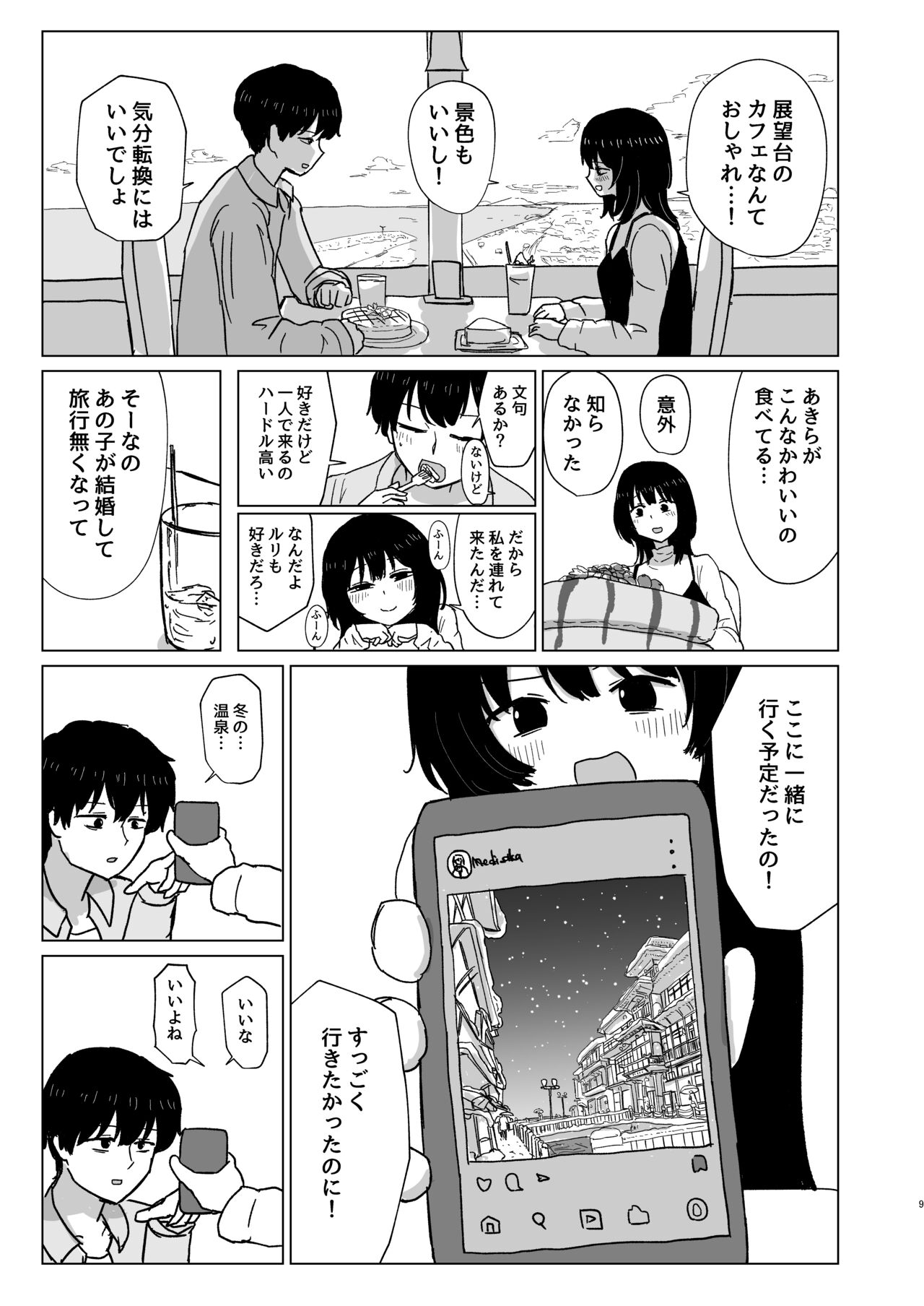 Tsukiattenai Danjo no Onsen Ryokou - Page 9