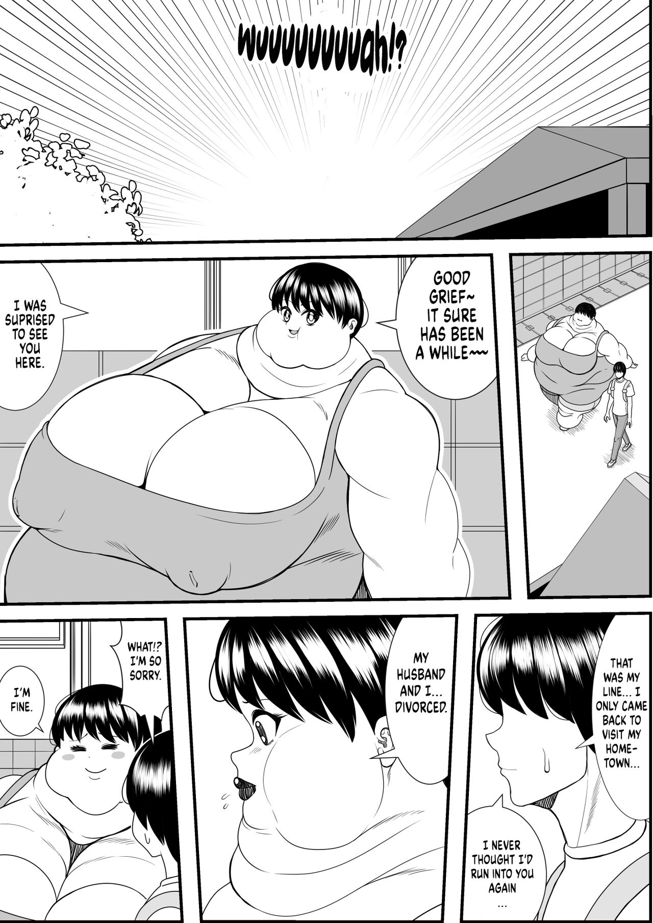 [Nekorondoru (Tokei)] My old babysitter, who I haven’t seen in ten years, has gained weight and became monstrous | Zutto Akogarete Ita Otonari no Onee-san ni 10-nenburi ni Atte Mitara Kusodebu Monster to Kashite [English] [Digital] - Page 7