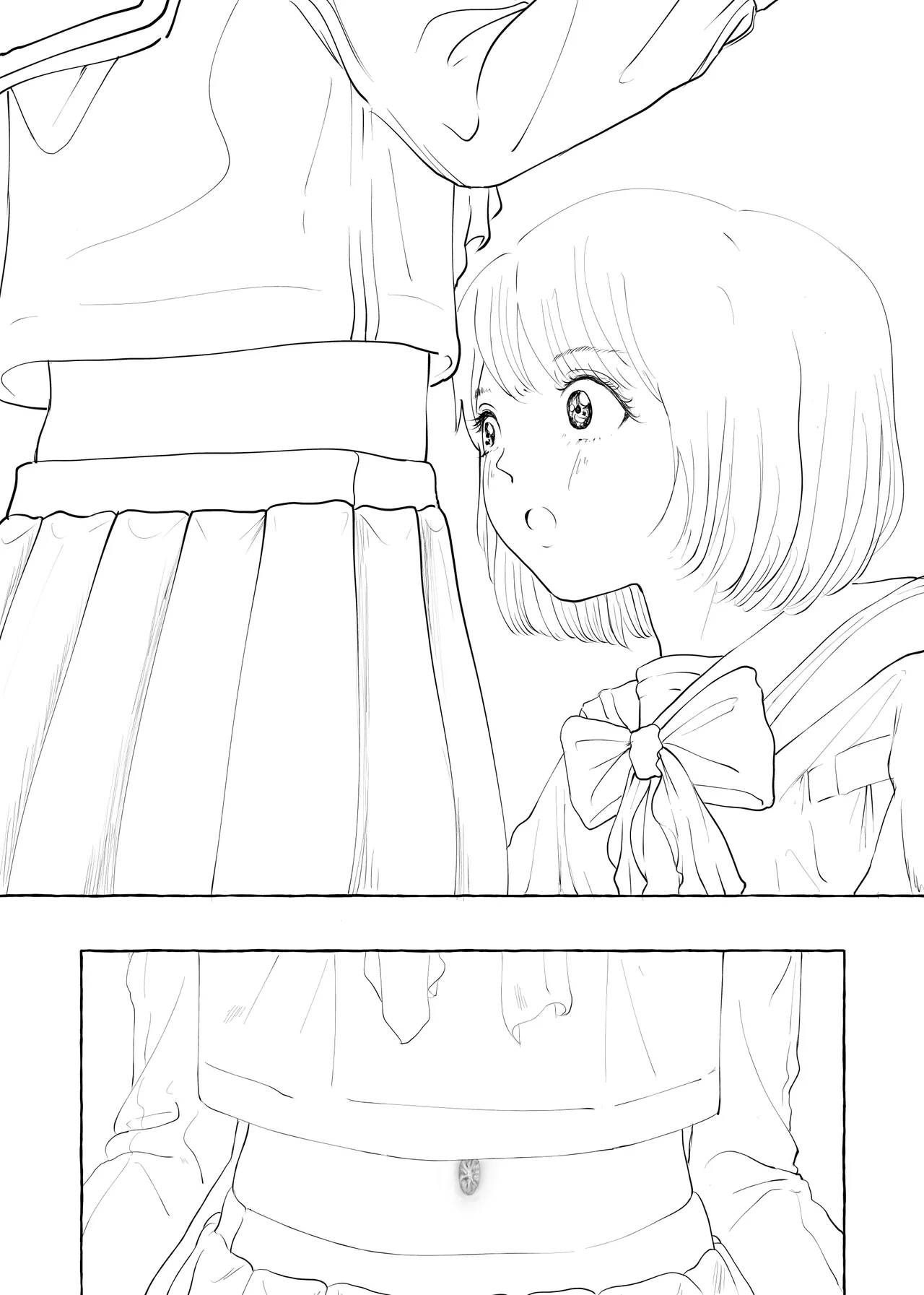 Oishii Oheso no Tsukurikata 1 page 11 original parody - females only schoolgirl uniform hentai manga - read online free