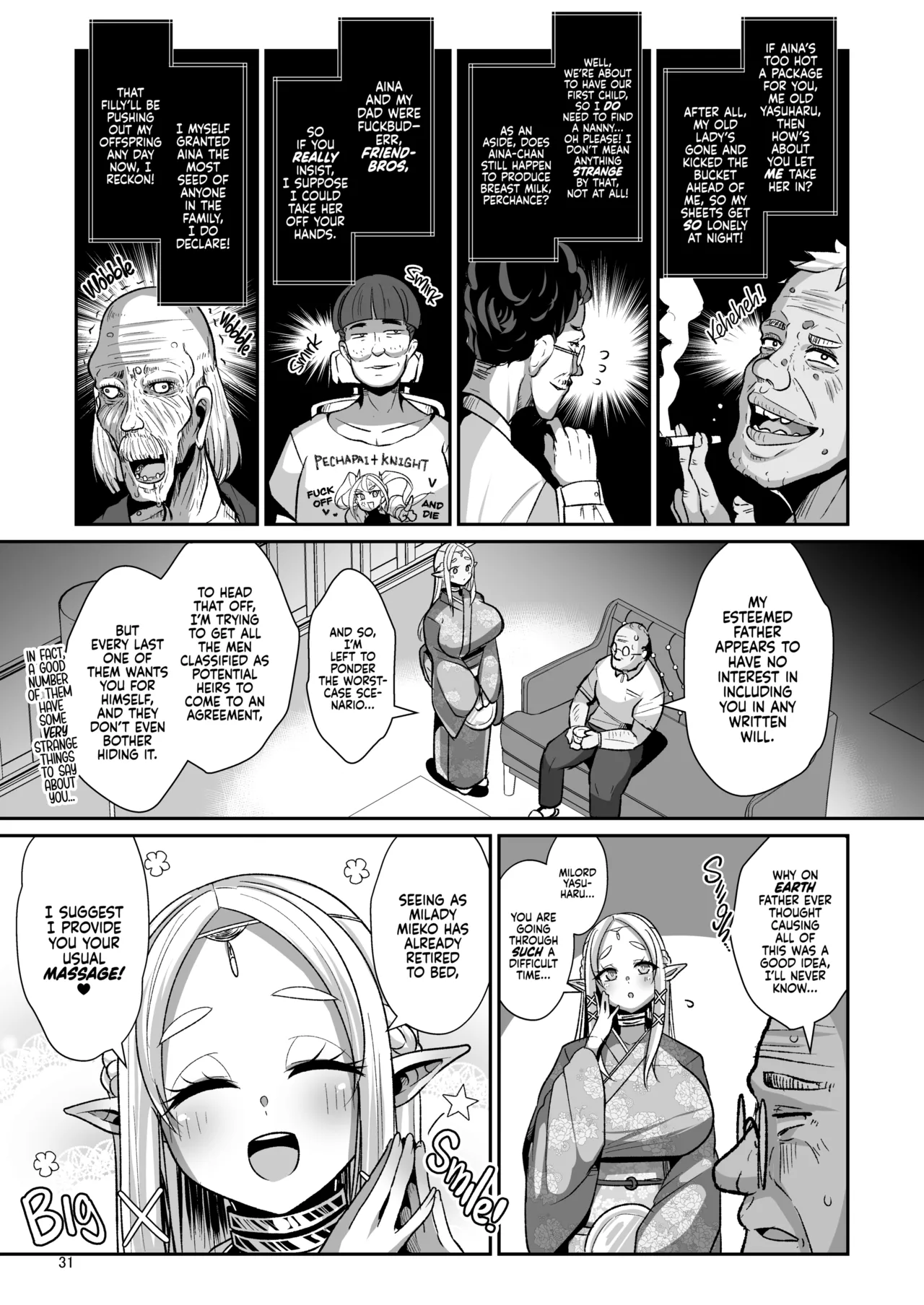H Seidorei Elf no Souzoku Mondai ni Tsuite ~ Rinjuu-hen | Machinations of an Elven Concubine Part One: Deathbed page 32 original parody - elf big breasts hentai manga - read online free