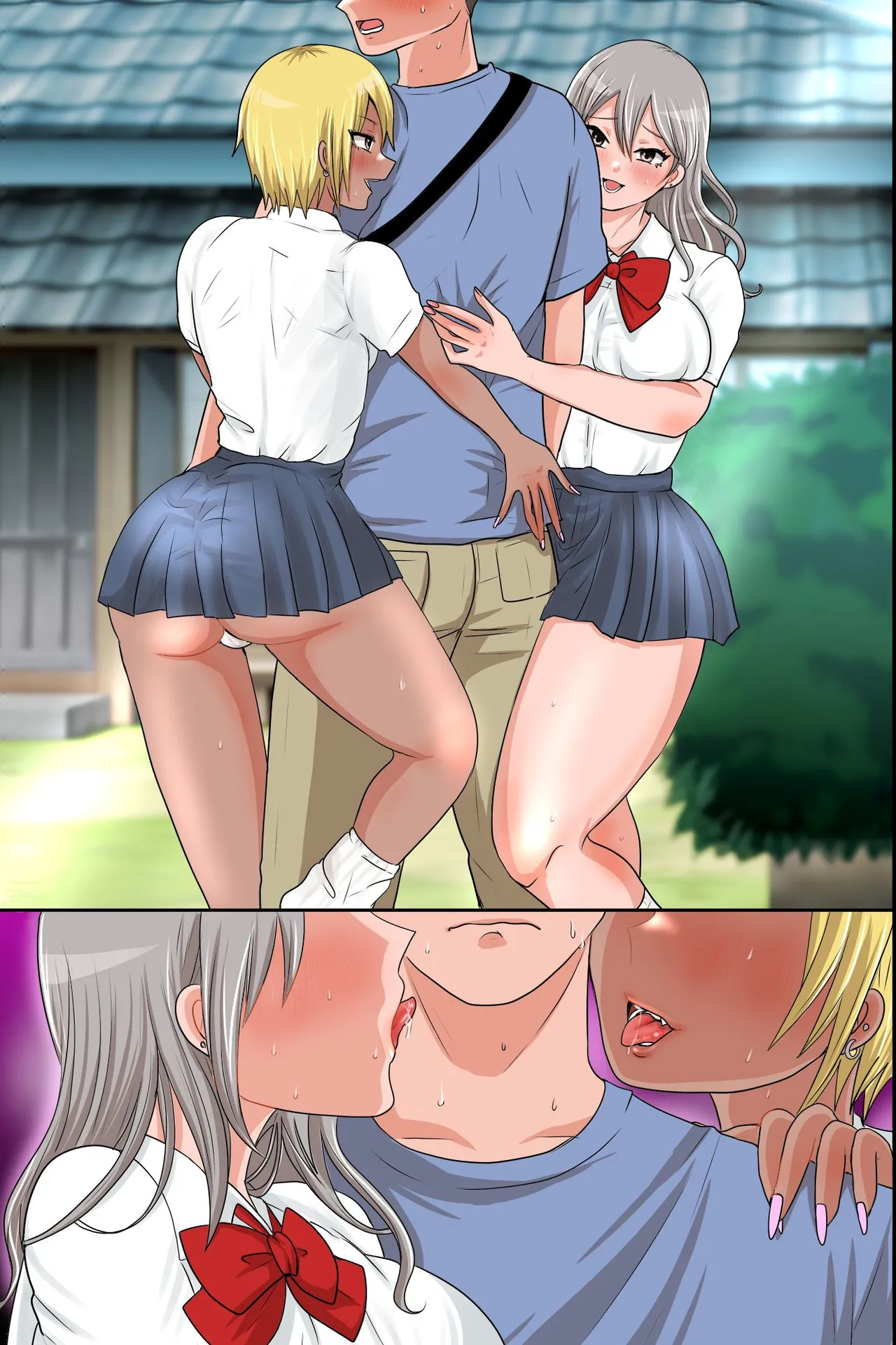 Inaka Haha Musumetachi to Kozukuri Sex! Ore ga Mura no Kyonyou Shimai to Sono Hahaoya Kara Koubi o Segamarete Kodane o Ubaiawareru Nante page 53 original parody - milf kissing hentai manga - read online free