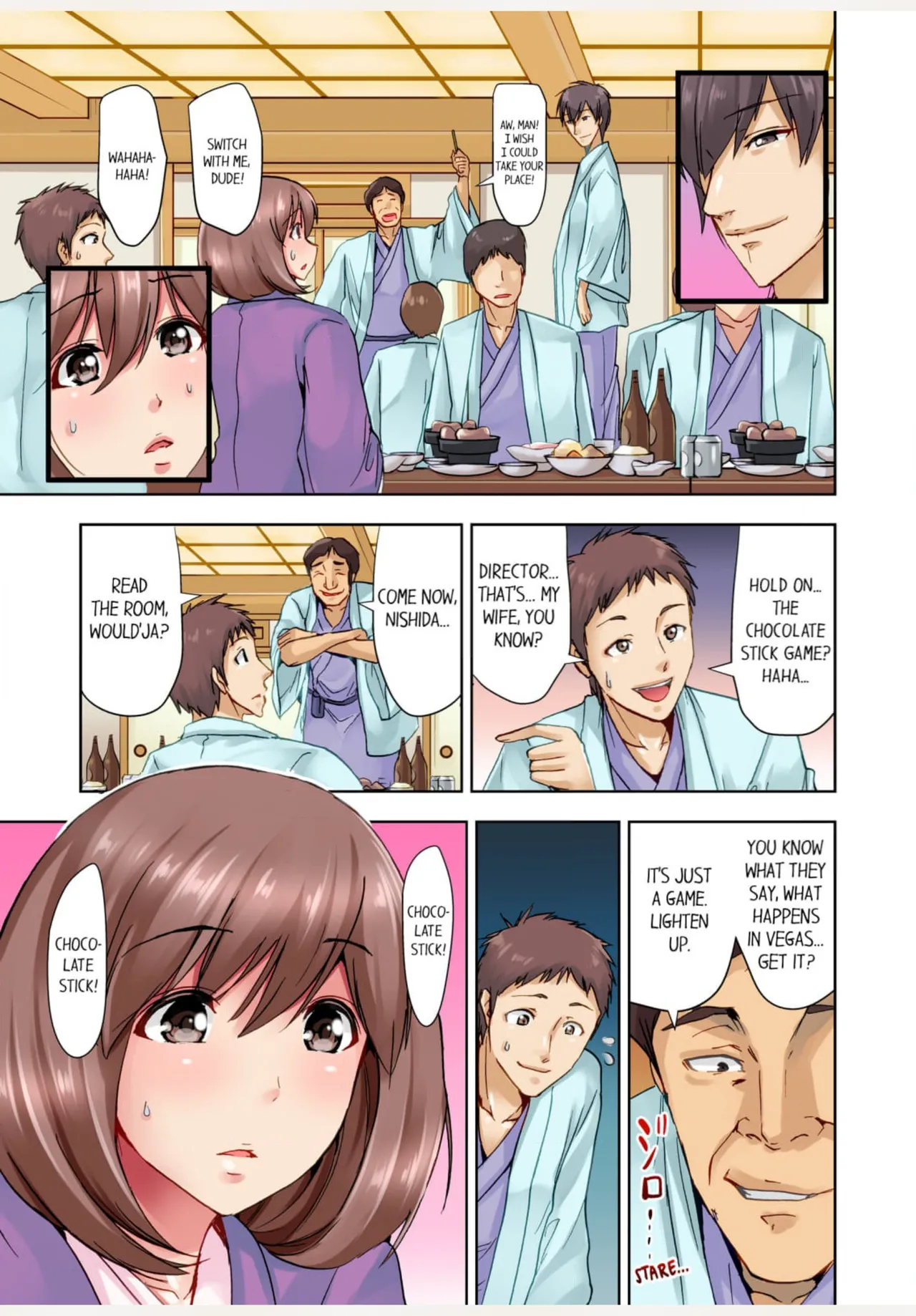 Kekkon 3-Nen Me no Tsuma wa, Shain Ryokou Chuu ni Otto no Yoko de Netorareru! 1 | Netorare With a Busty Wife on a Company Trip 1 page 10 - milf big breasts hentai manga - read online free