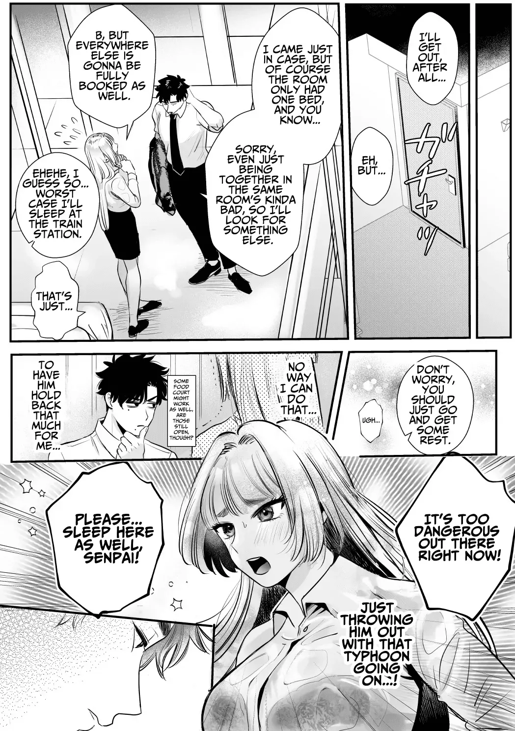 [Rewr] Kaerenai Futari ~Taifuu no Yoru, Akogare no Senpai to...Aibeya Dekiai Nama Koubi~ | They Can't Go Back ~Alone with Senpai on a Typhoon Night~ [English] page 15 original parody - kissing big breasts hentai manga - read online free