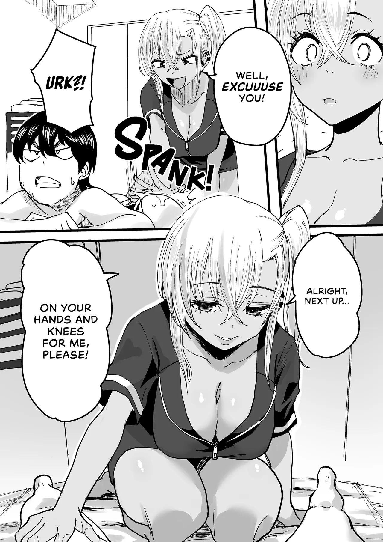 Kurogal Men-esthe Jou ga Yarasetekureru Hanashi | Happy Endings with a Tanned Gyaru Massage Therapist page 15 original parody - kissing big breasts hentai manga - read online free