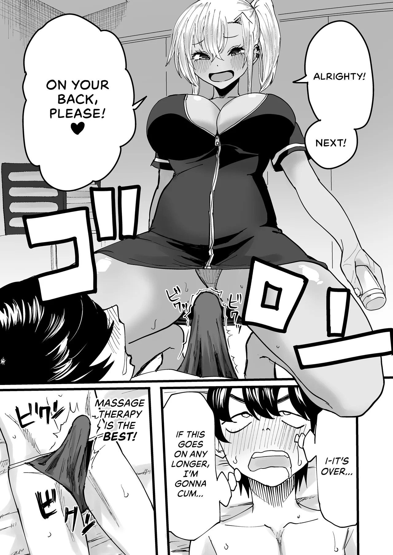Kurogal Men-esthe Jou ga Yarasetekureru Hanashi | Happy Endings with a Tanned Gyaru Massage Therapist page 20 original parody - kissing big breasts hentai manga - read online free