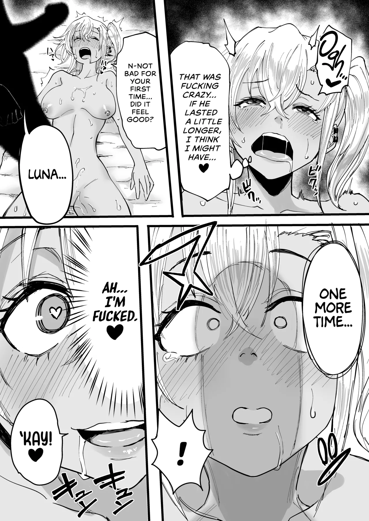 Kurogal Men-esthe Jou ga Yarasetekureru Hanashi | Happy Endings with a Tanned Gyaru Massage Therapist page 35 original parody - kissing big breasts hentai manga - read online free