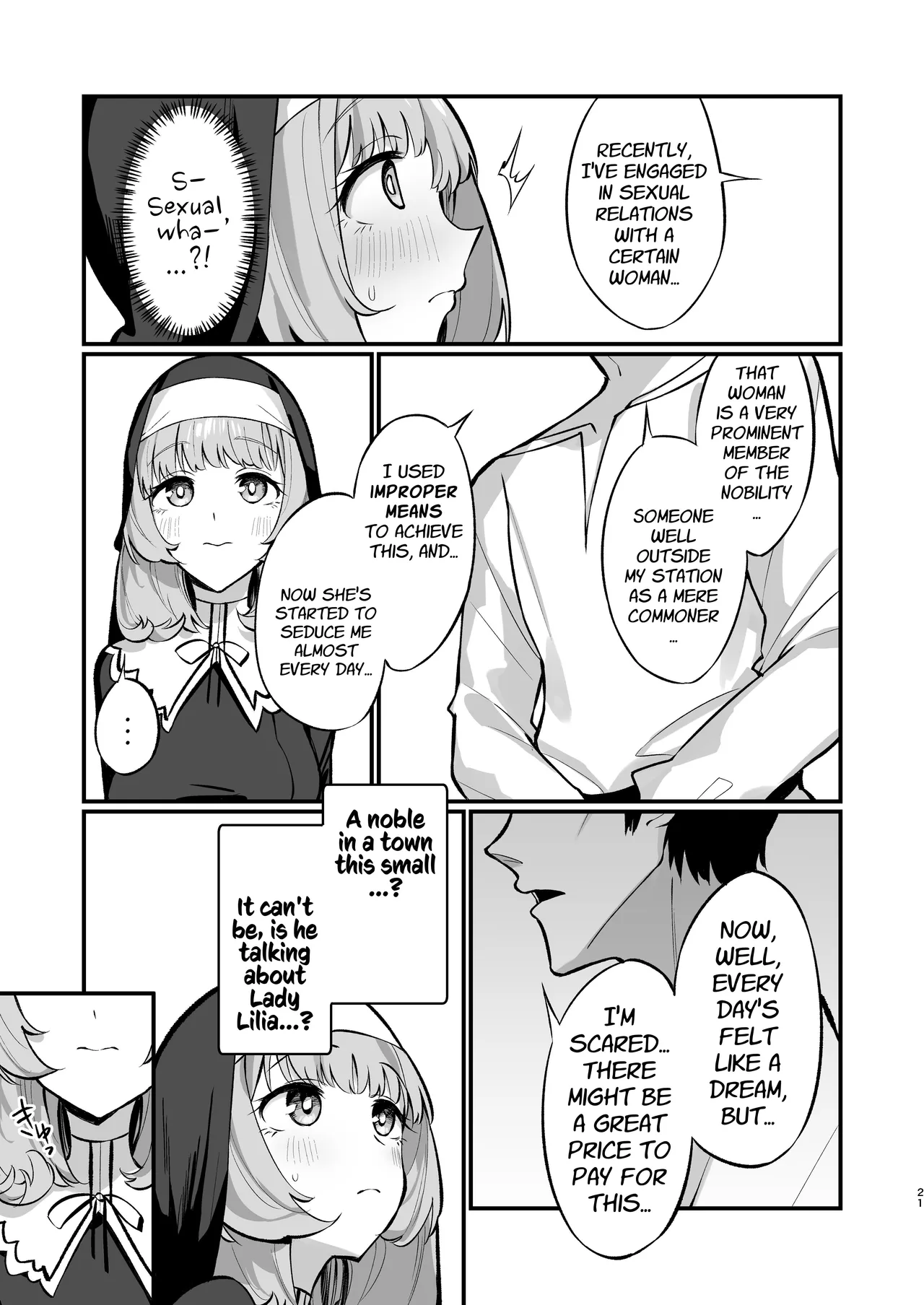 [Unahouse (Unacchi)] Sister Kanzen Haiboku. ~Muchi na Sister ga honnou de Hatsujo Koubi Surumade~ | A Sister's Absolute Defeat: Until an Innocent Nun Enters Heat and Indulges in Passionate Mating Sex [English] [Kusanuu] [Digital] page 21 original parody - sole female sole male hentai manga - read online free