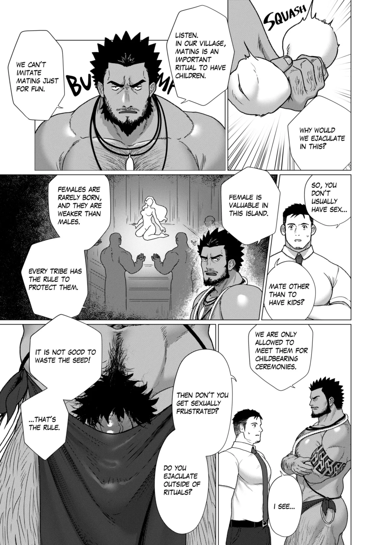 Men of the Tribal Village 1 page 10 original parody - muscle masturbation hentai manga - read online free