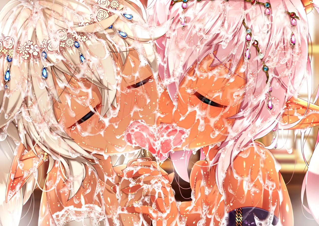 Shojo de Doutei de Miseitsuu no Futanari Dark Elf-chan ga Lesbian Harem ni Tatakikomareru Ohanashi page 211 original parody - full color mosaic censorship hentai manga - read online free