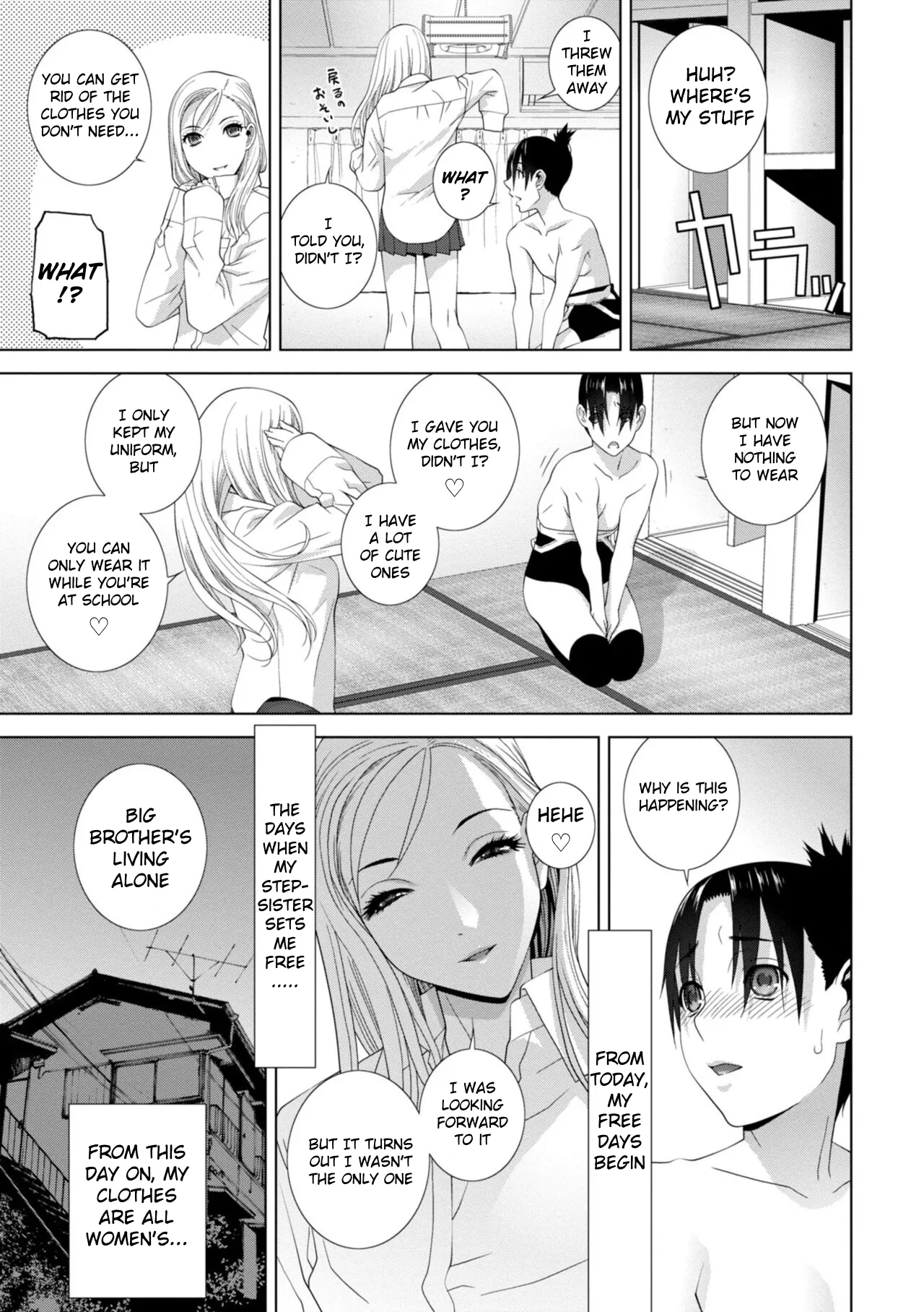 Forced into Cross-Dressing by My Younger Sister page 40 original parody - rough translation femdom hentai manga - read online free