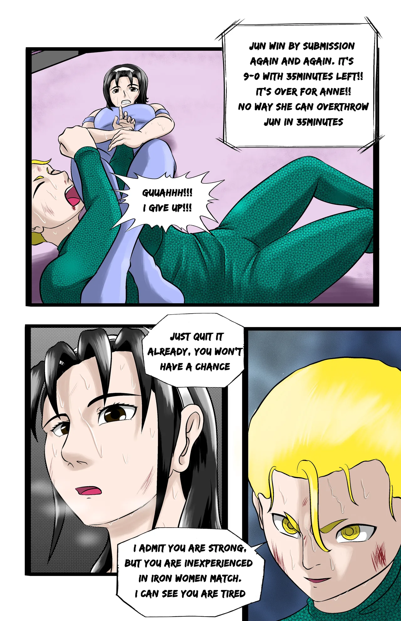 Infiltration page 150 featuring benikage - ryona wrestling hentai manga - read online free
