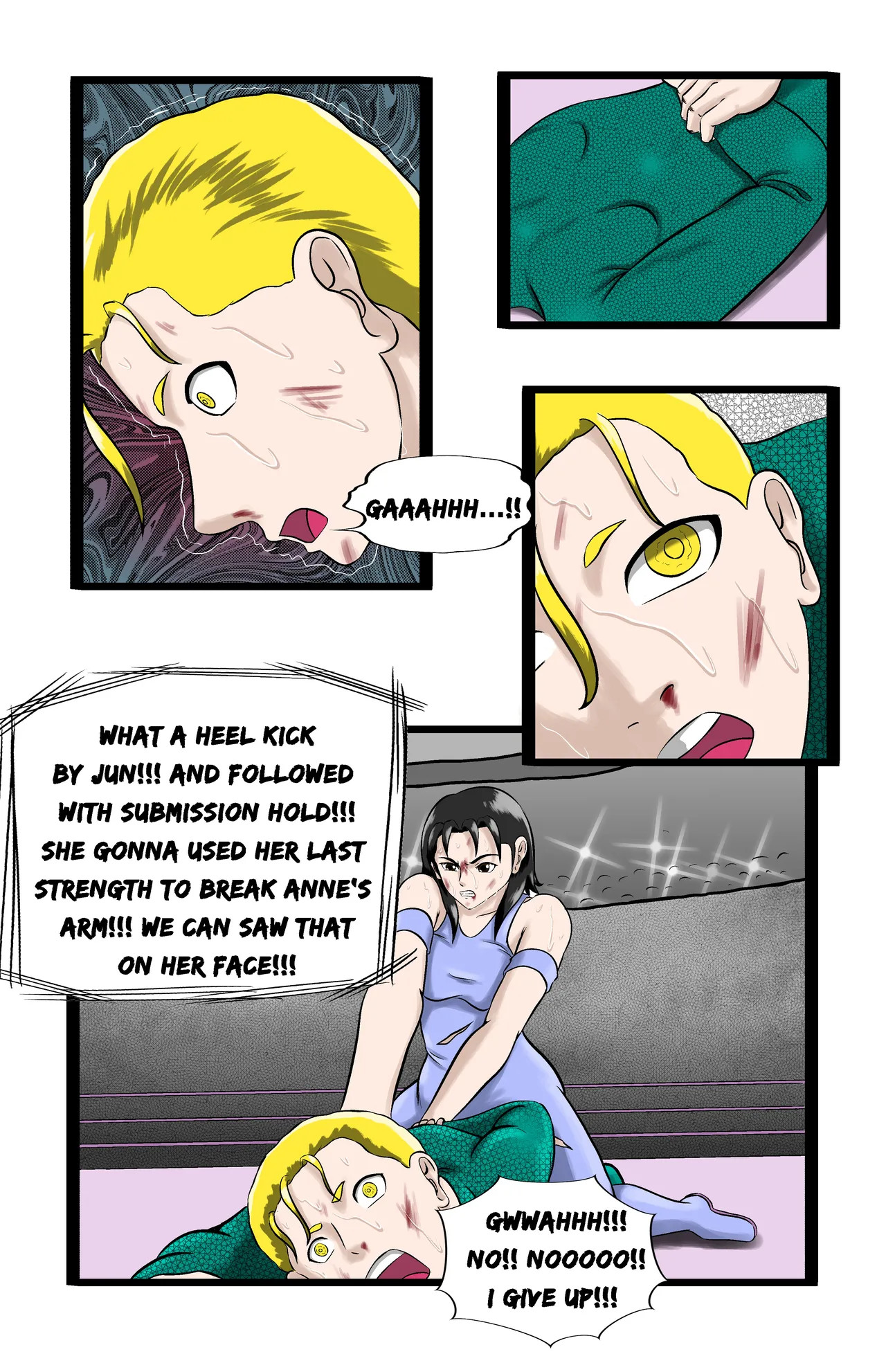 Infiltration page 196 featuring benikage - ryona wrestling hentai manga - read online free