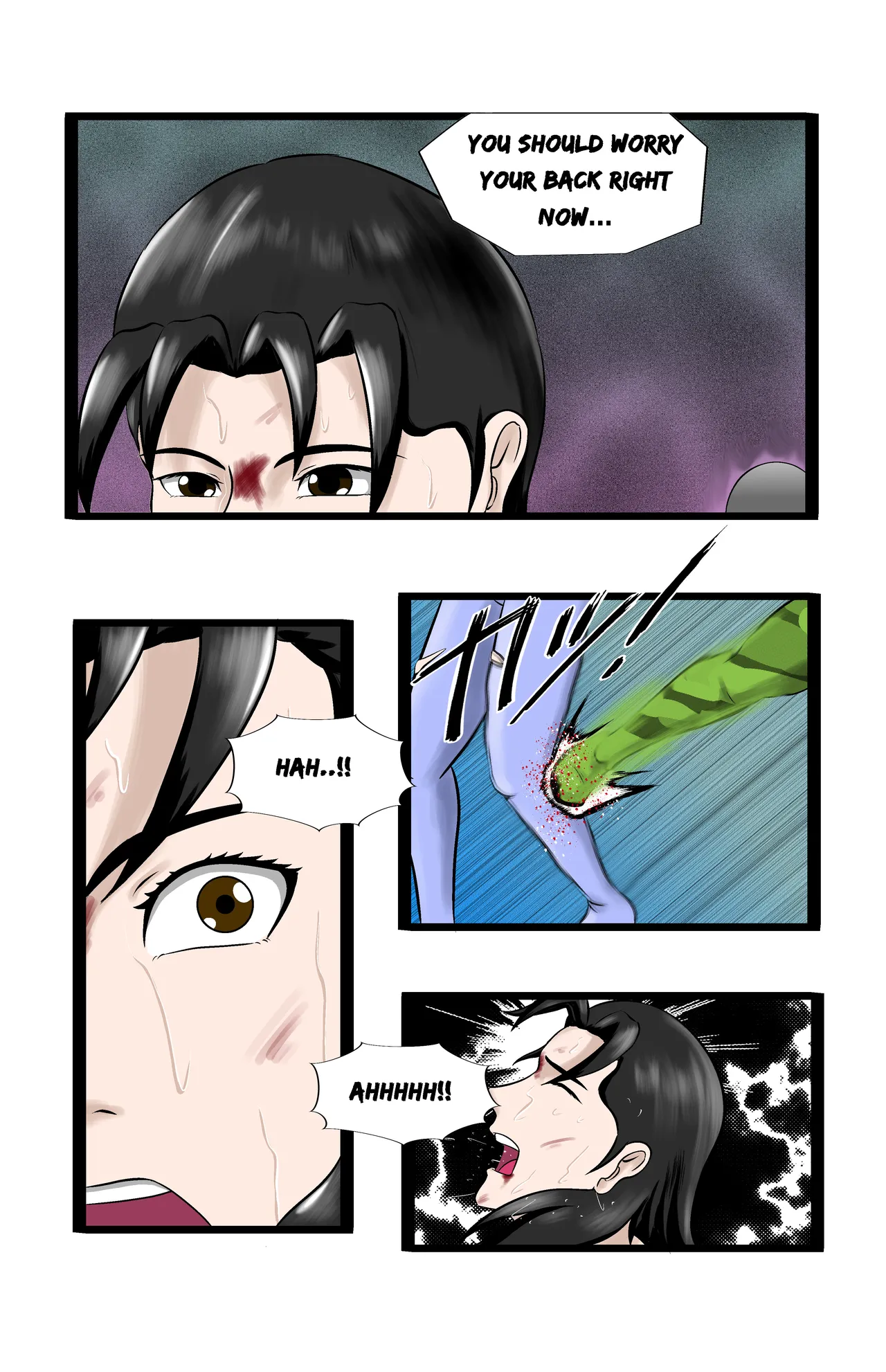 Infiltration page 204 featuring benikage - ryona wrestling hentai manga - read online free