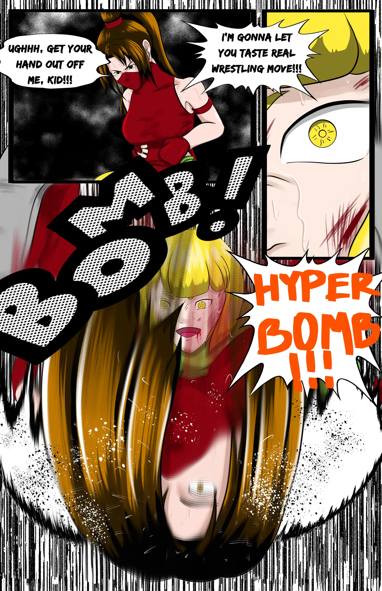 Infiltration page 53 featuring benikage - ryona wrestling hentai manga - read online free