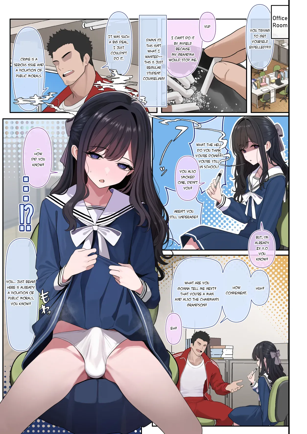 [Oden Ohgan (TuriSasu)] Tsuiteru Mesu ~Otokonoko Report~ | Bitches With Dicks~Otokonoko Report~ [English] [Mk45 Translation] [Digital] page 12 original parody - full color mosaic censorship hentai manga - read online free