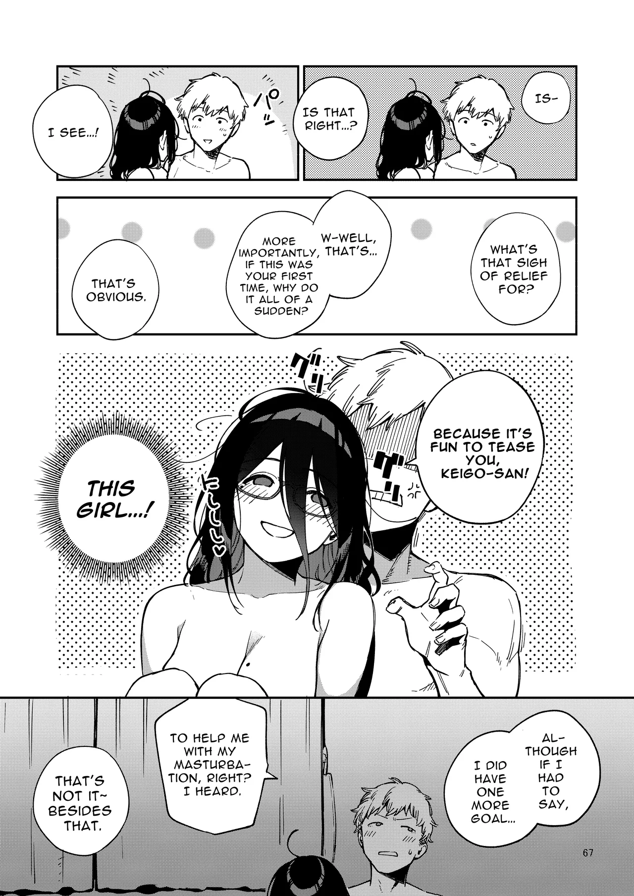 Tonari no Ayane-san Itazura Jidori to Oshioki Ecchi Hen | My Neighbor Ayane page 67 original parody - sole female sole male hentai manga - read online free