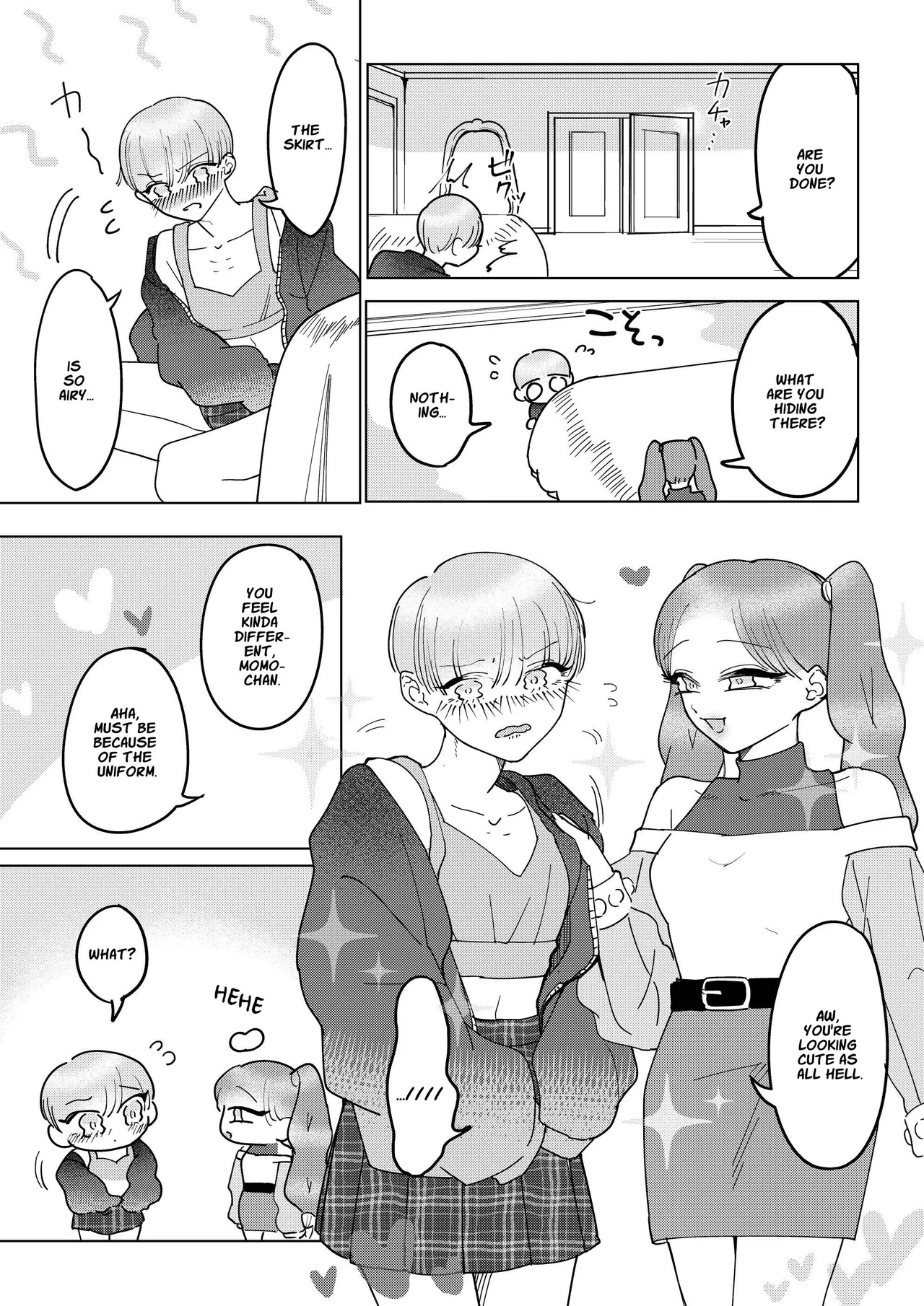 [Teriyaki Sasami Donburi (Teriyaki Sasami)] Kyou kara Onnanoko ~Pink Blue~ | Starting Today, You’re a Girl Pink×Blue [Englih] [星ニール] [Digital] page 12 original parody - handjob schoolboy uniform hentai manga - read online free