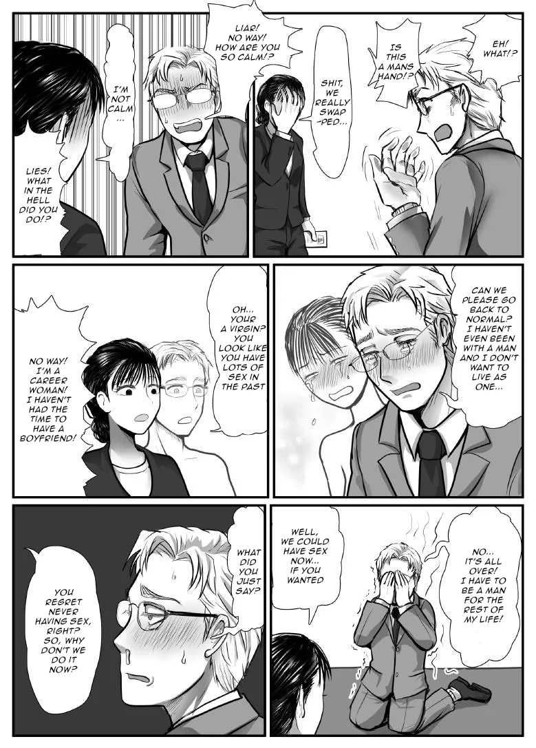 Office de Buka ya Joushi to Irekawaru Hanashi | Swapping Places with the Office Girls page 21 original parody - big breasts glasses hentai manga - read online free