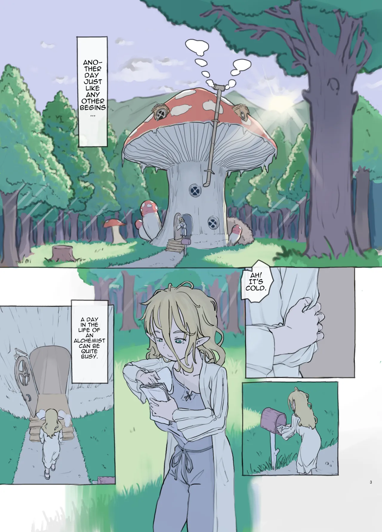 [Kuromahou Kenkyuujo (Nukaji)] Sozai Saishuu - Isekai Renkinjutsushi ni Hirowareta Boku | Gathering Ingredients - I Was Picked Up by an Alchemist From Another World [English] [Brazilisaconspiracy] [Full Color Version] [Digital] - Page 3