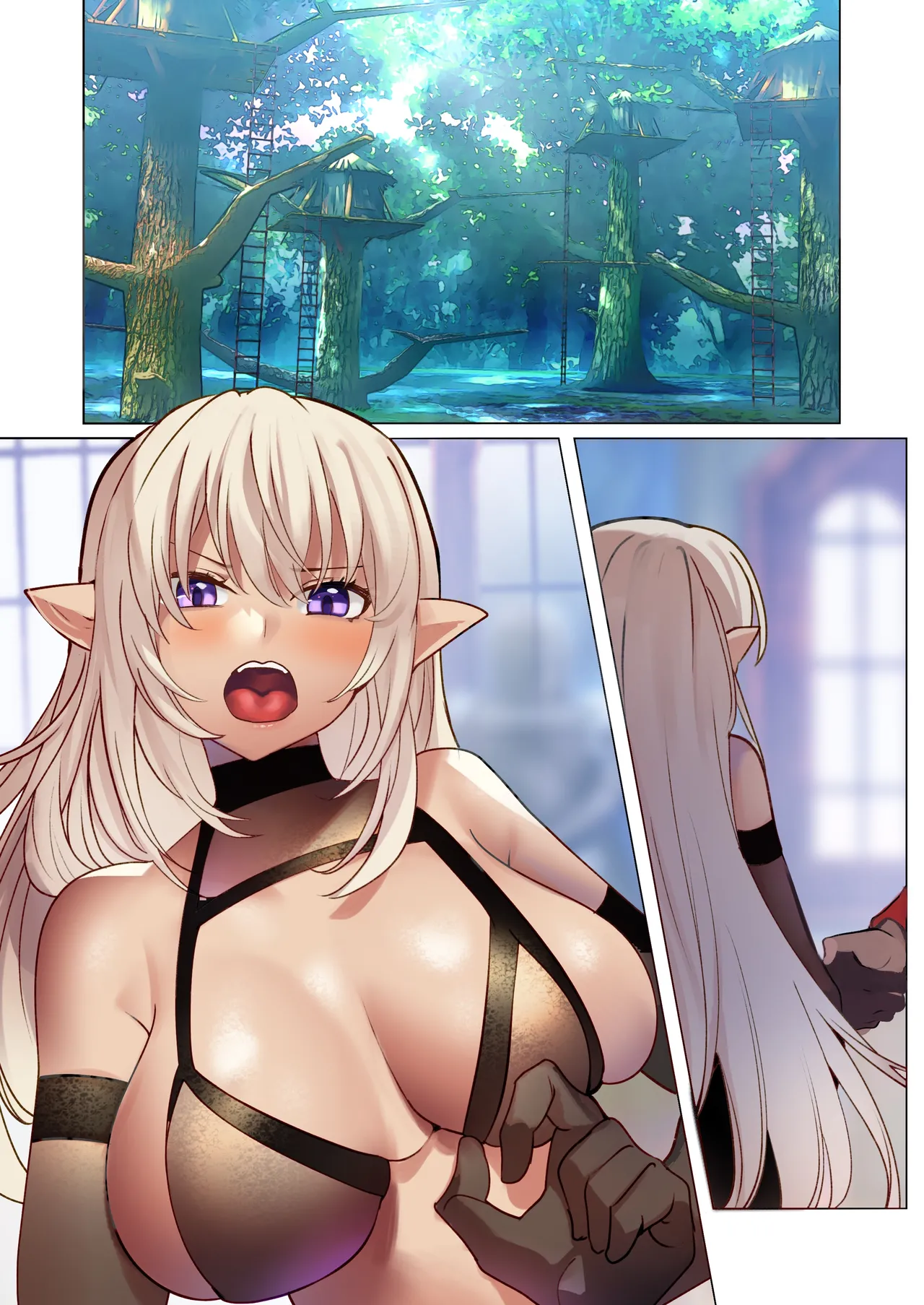 Reizoku Joou - Dosukebe Body no Dark Elf Joou ga Akutoku Kizoku ni Kanzen Seifuku Sareru made page 39 original parody - elf dark skin hentai manga - read online free