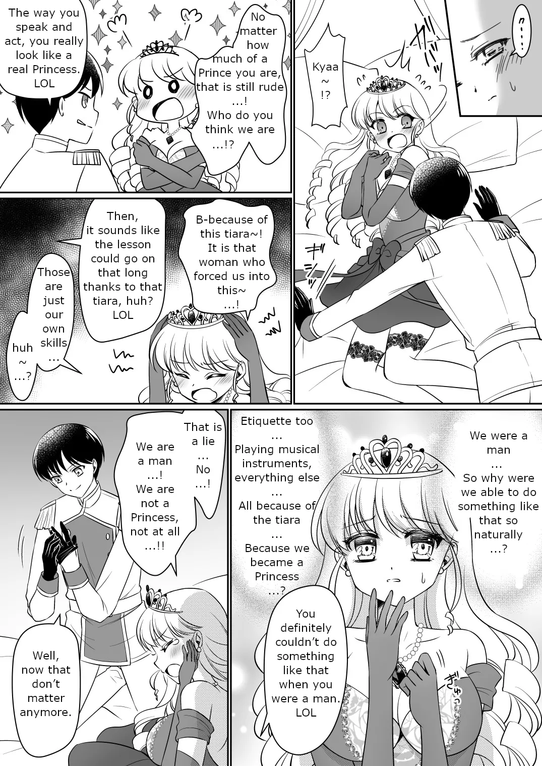 [Amuai Okashi Seisakusho (Kagura Kurumi)] Zettai ni Ohime-sama ni Nanka Narimasen wa! ~Ohime-sama Taiken de Ohime-sama ni Sareta Ore~ | I will never become a princess! ~I was made into a princess through the princess experience~ [English] page 25 original parody - mosaic censorship x-ray hentai manga - read online free
