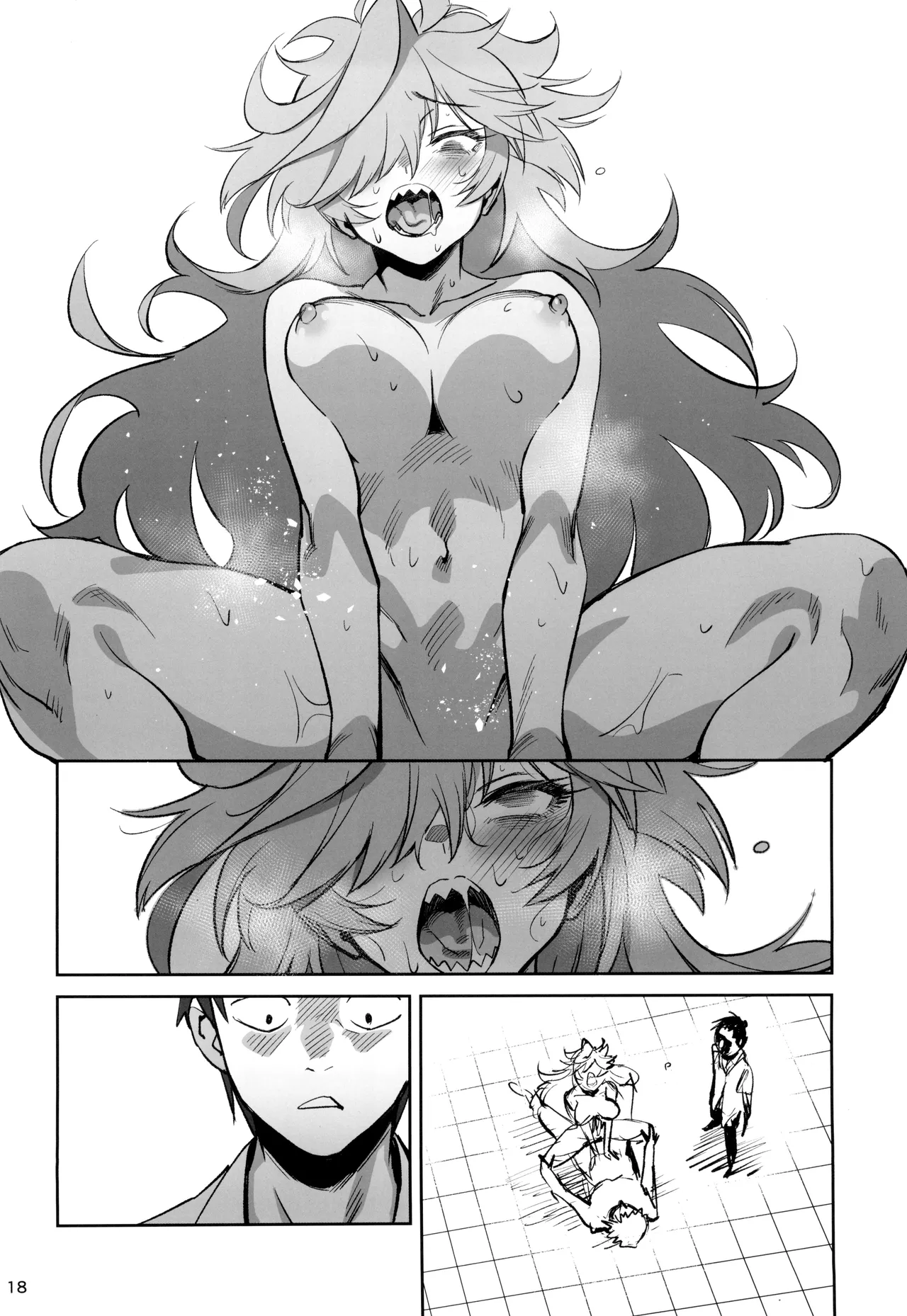 Tensai Hakase na Senpai ga Yarichin na Kouhai ni NTRreta Hanashi | 天才博士学姐被炮王学弟NTR的故事 page 18 original parody - glasses eye-covering bang hentai manga - read online free