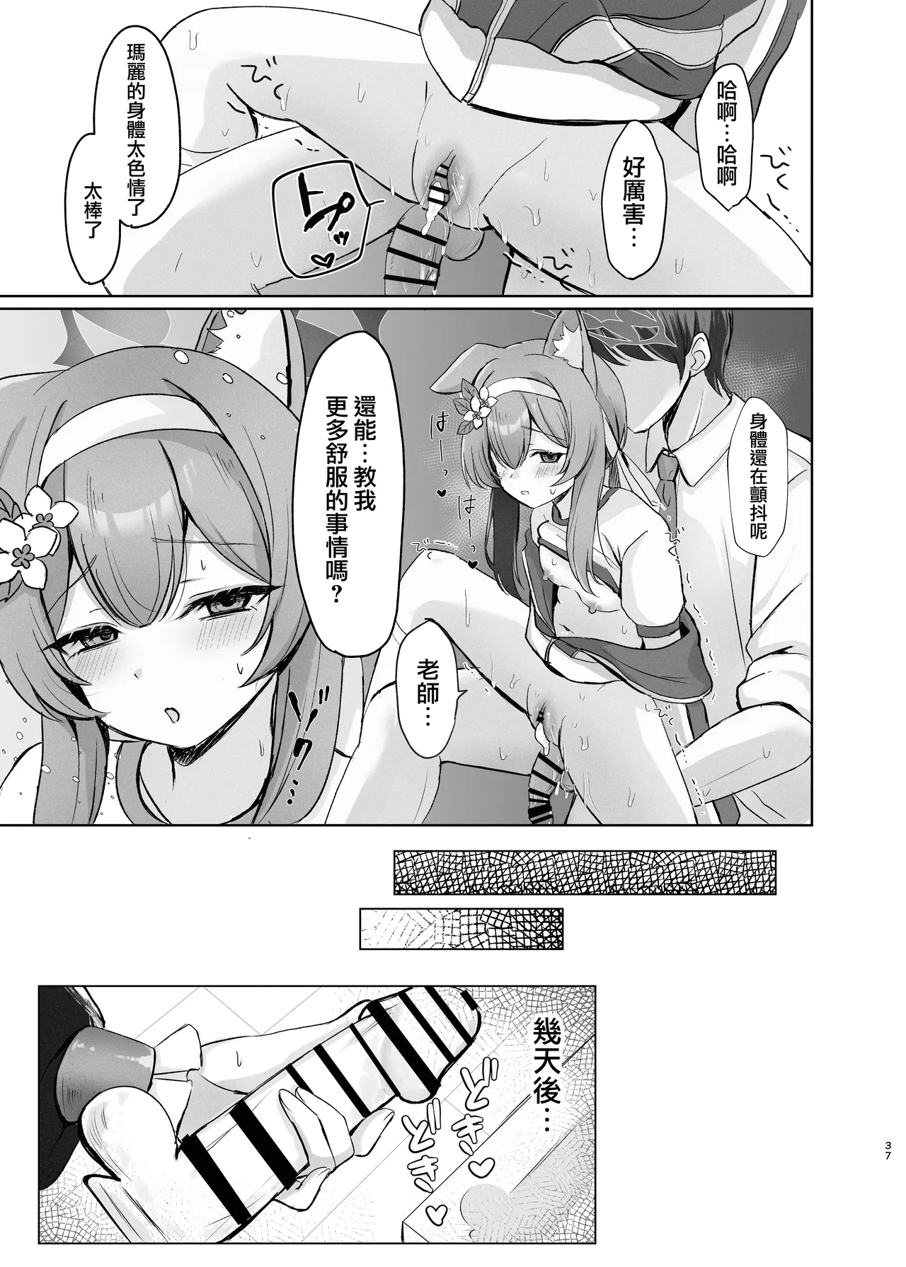 Kimochii Koto Motto Shiritakute Sensei ni Onegaishichau Hanashi  | 想要知道更多能讓人舒服的事情 於是向老師請教的故事 page 37 featuring mari iochi blue archive parody - sole female sole male hentai manga - read online free