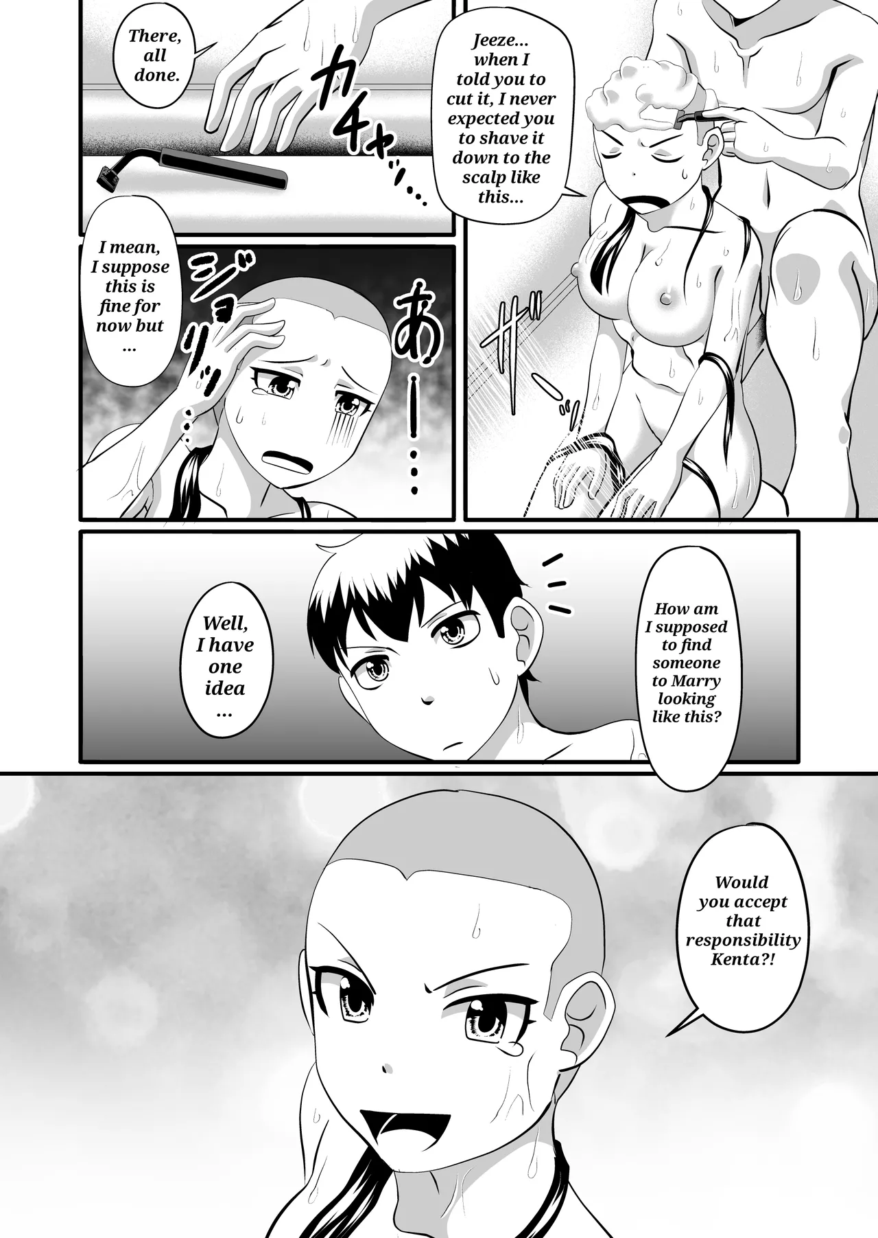 I'll cut my hair off page 15 original parody - humiliation bald hentai manga - read online free