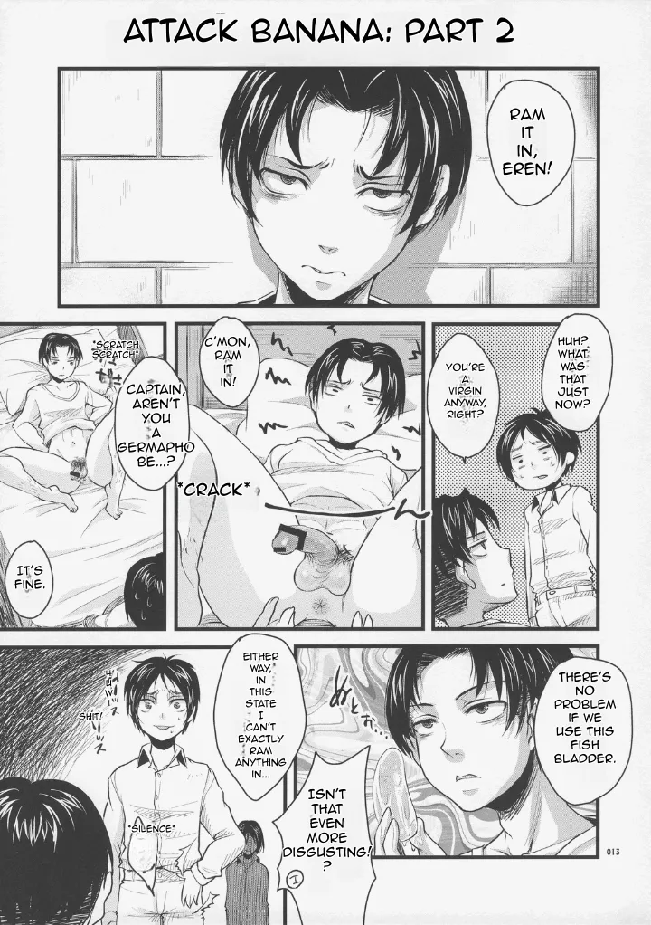 Shingeki no Banana page 12 featuring mikasa ackerman shingeki no kyojin parody - futanari dickgirl on male hentai manga - read online free