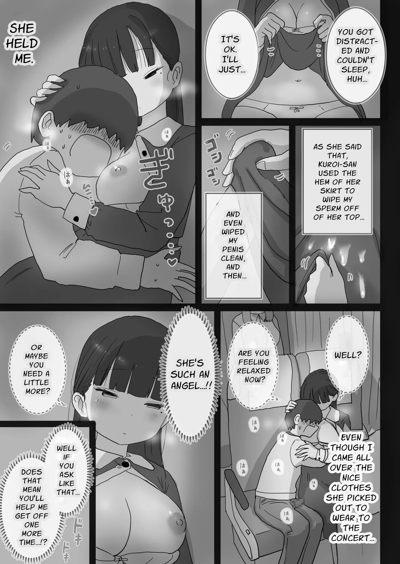 Yokou Bus Demo Kossori Nakadashi Sasete Kureru Classmate no Kuroi-san | My Classmate Kuroi Lets Me Secretly Creampie Her Even On An Overnight Bus page 17 original parody - breast feeding nakadashi hentai manga - read online free