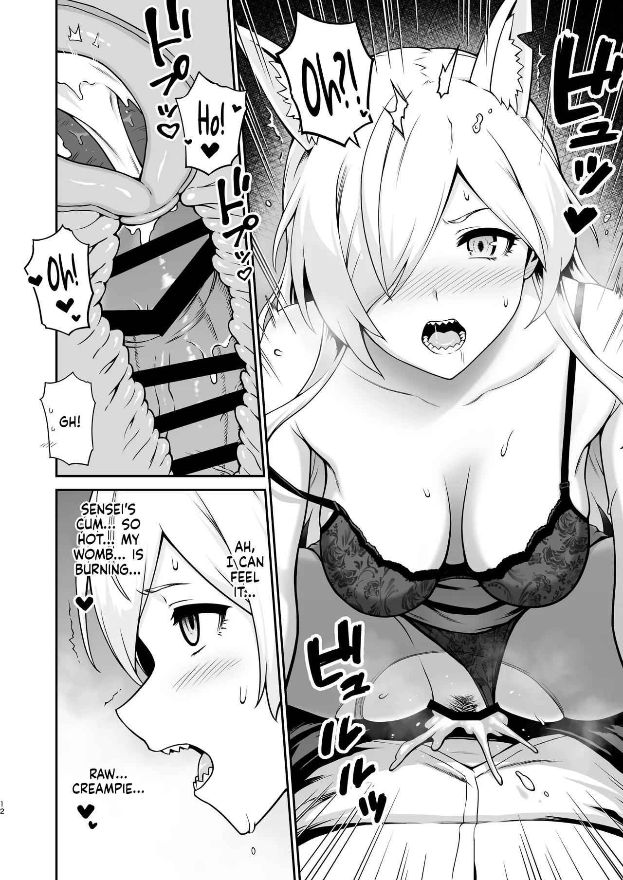 Kanna to Hatsujouki | Kanna And The Mating Season page 12 featuring sensei blue archive parody - unusual teeth kissing hentai manga - read online free