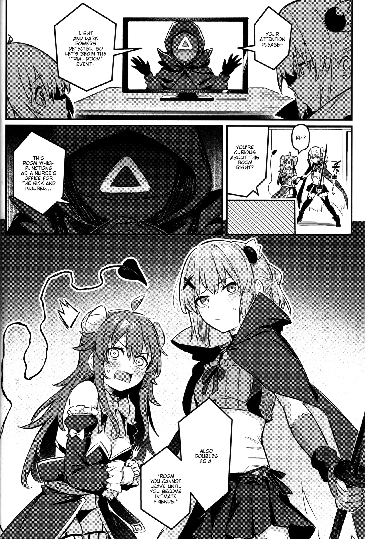 Mazoku wa Shukuteki to Nakayoshi Shinai to Derarenai Heya ni, Tojikomerarete Shimatta! page 11 featuring yuko yoshida machikado mazoku parody - kissing magical girl hentai manga - read online free