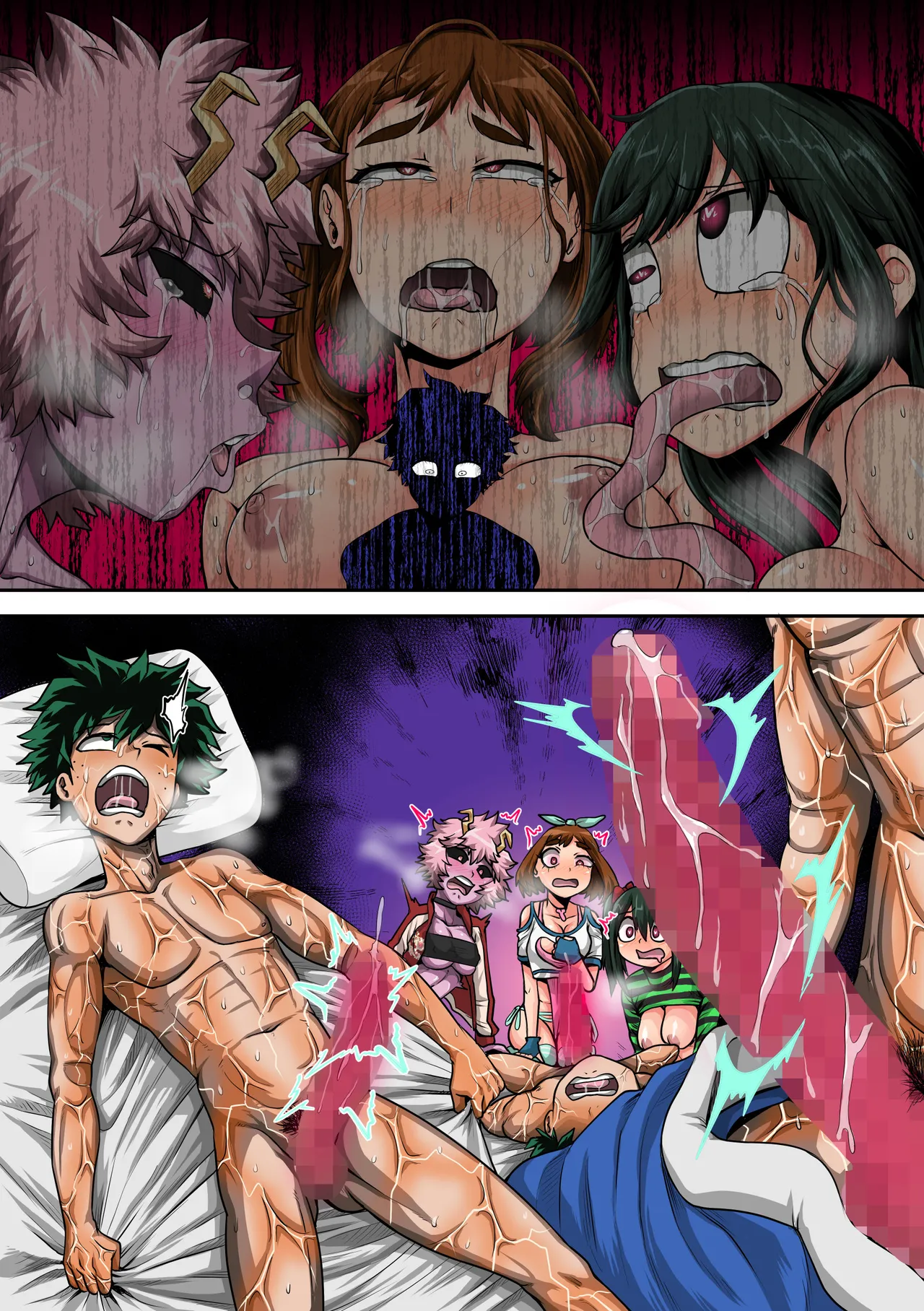 Boku no Harem Academia Ch. 8: Kanojo-tachi no Kesshin page 71 featuring tsuyu asui my hero academia parody - kissing unusual pupils hentai manga - read online free