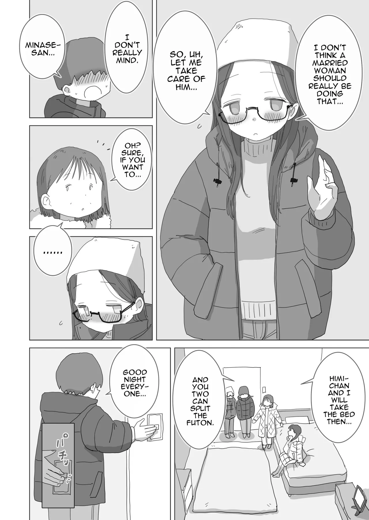 [Hiyashi Makura] Aru Ooyuki no Tsumetai Yoru Boku no Ie no Futon no Naka de Beit-saki no Onnanoko-tachi ga Naisho de Micchaku Atatame Ecchi Shite Kureta. | One Cold Snowy Night, My Colleague Secretly Had Intimate Warm-up Sex With Me Under The Bed Sheets. [English] [Darg777 Translations] page 13 original parody - sole male mosaic censorship hentai manga - read online free