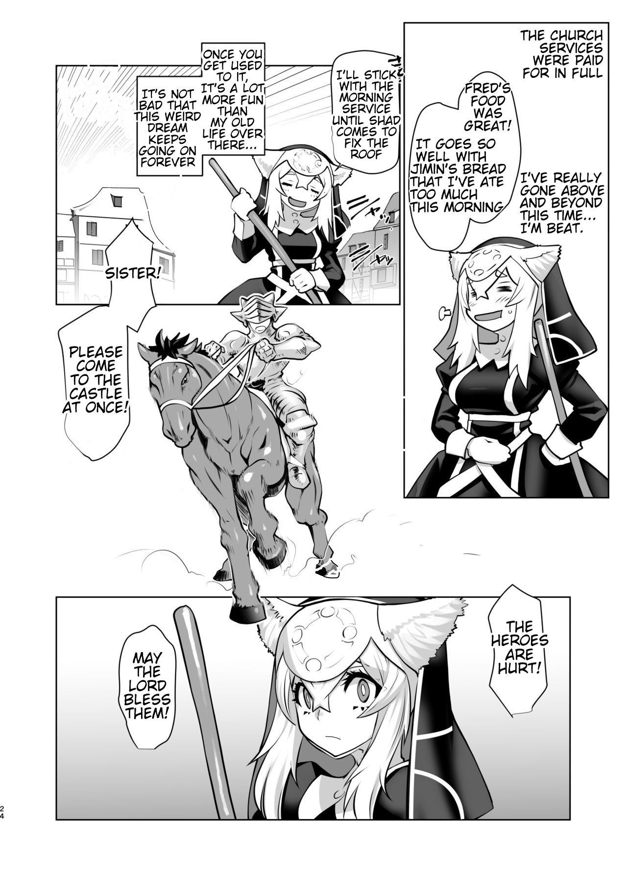 Ki ga Tsuitara Isekai de Seishokusha Yattemashita. Douyara Tenshoku mitai desu. | Before I knew it, I was working as a sex worker in another world. It seems like it's my calling page 24 original parody - rough translation stockings hentai manga - read online free
