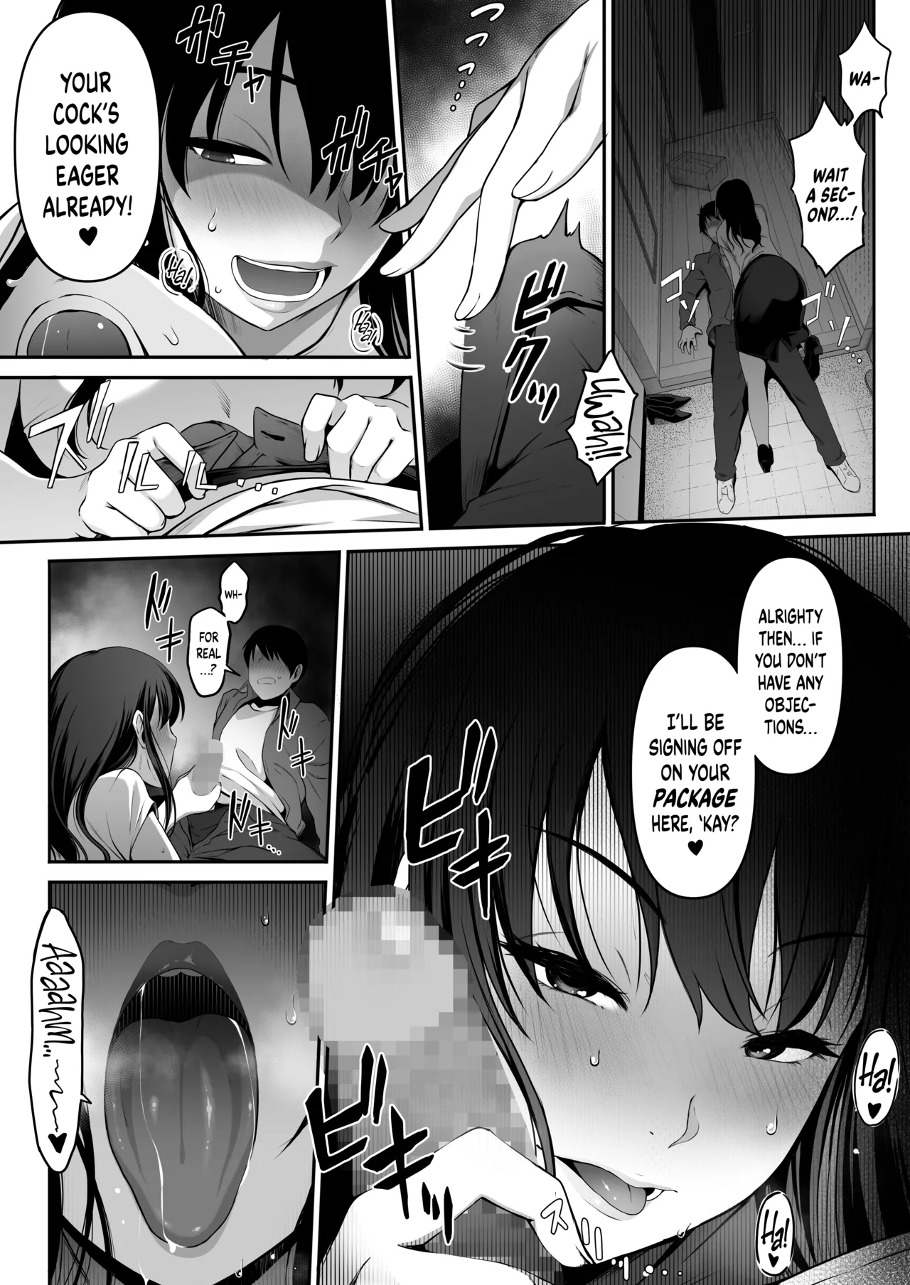 [Amai Wakusei] Takuhai-kun ga Yarareta! ~Hatsujou Onee-san ga Neratteita Otodokemono wa Oredeshita~ | Bagged a Delivery Boy! ~The Package the Horny Lady Was Expecting Was the One in My Pants~ [English] [head empty + BoundaryTL] page 10 original parody - sole female sole male hentai manga - read online free