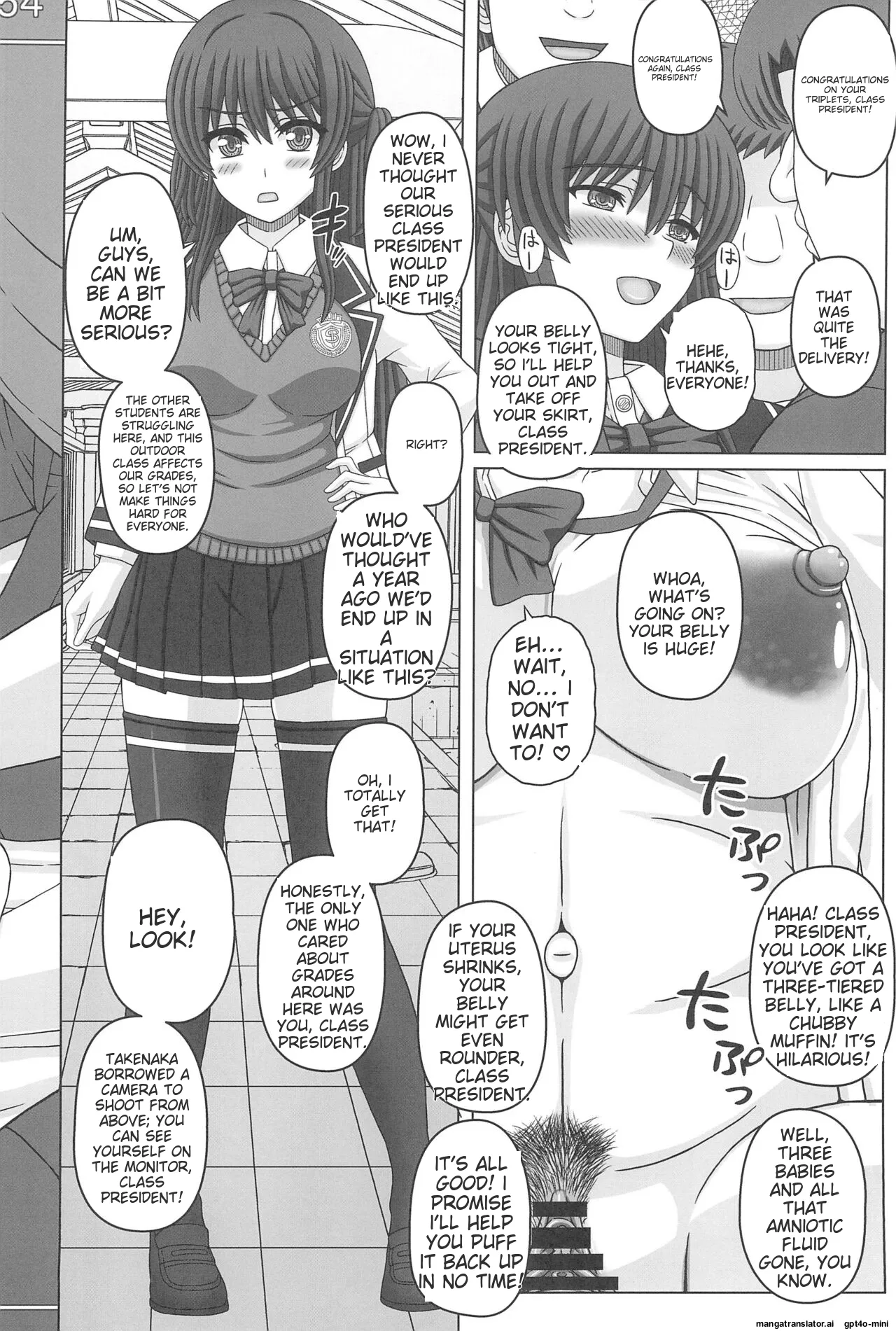 Iinchou wa Class no Ninshin Pet 4 page 32 original parody - pregnant dark nipples hentai manga - read online free
