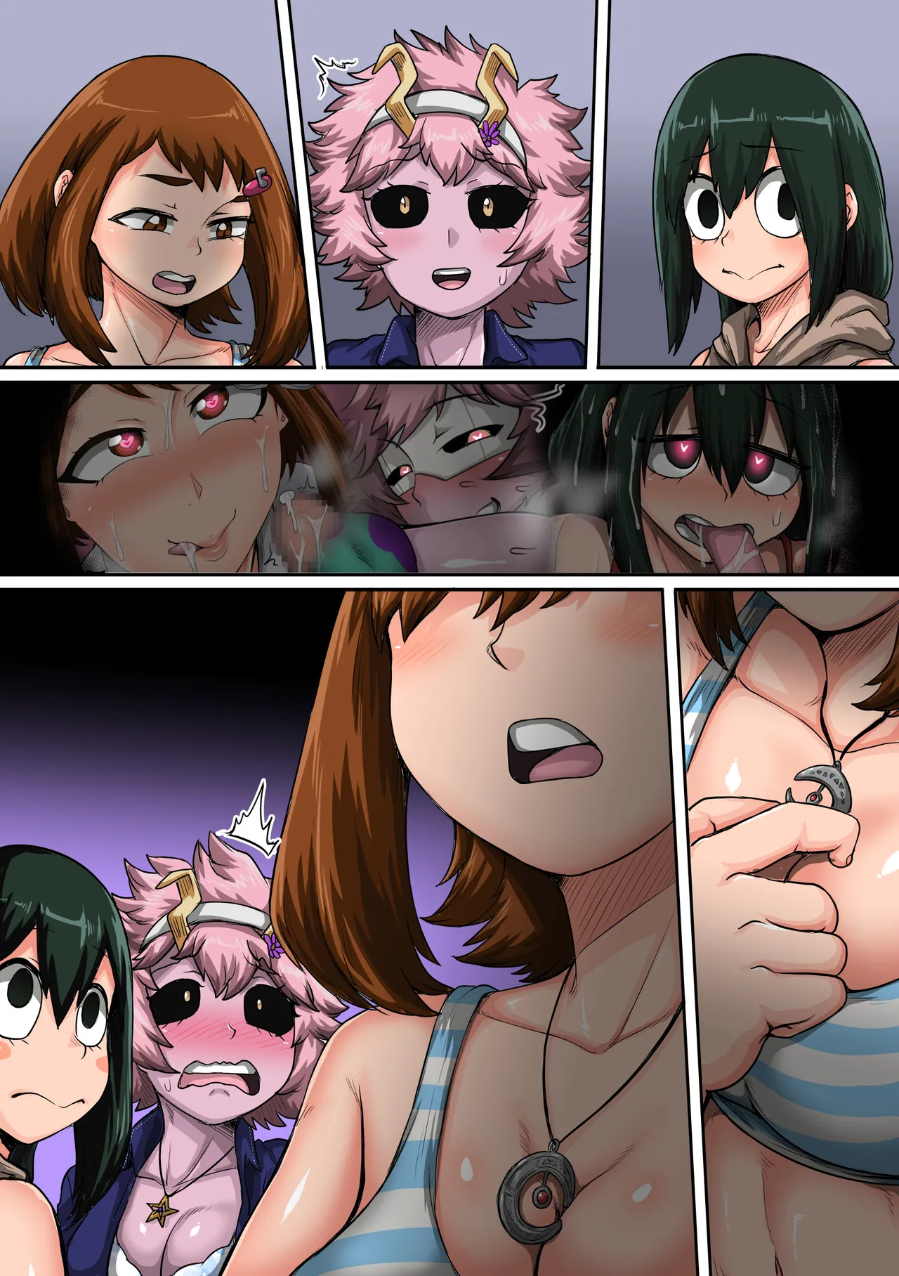 僕のハーレムアカデミア6話：梅雨編フルver. page 155 featuring tsuyu asui my hero academia parody - sole male full color hentai manga - read online free
