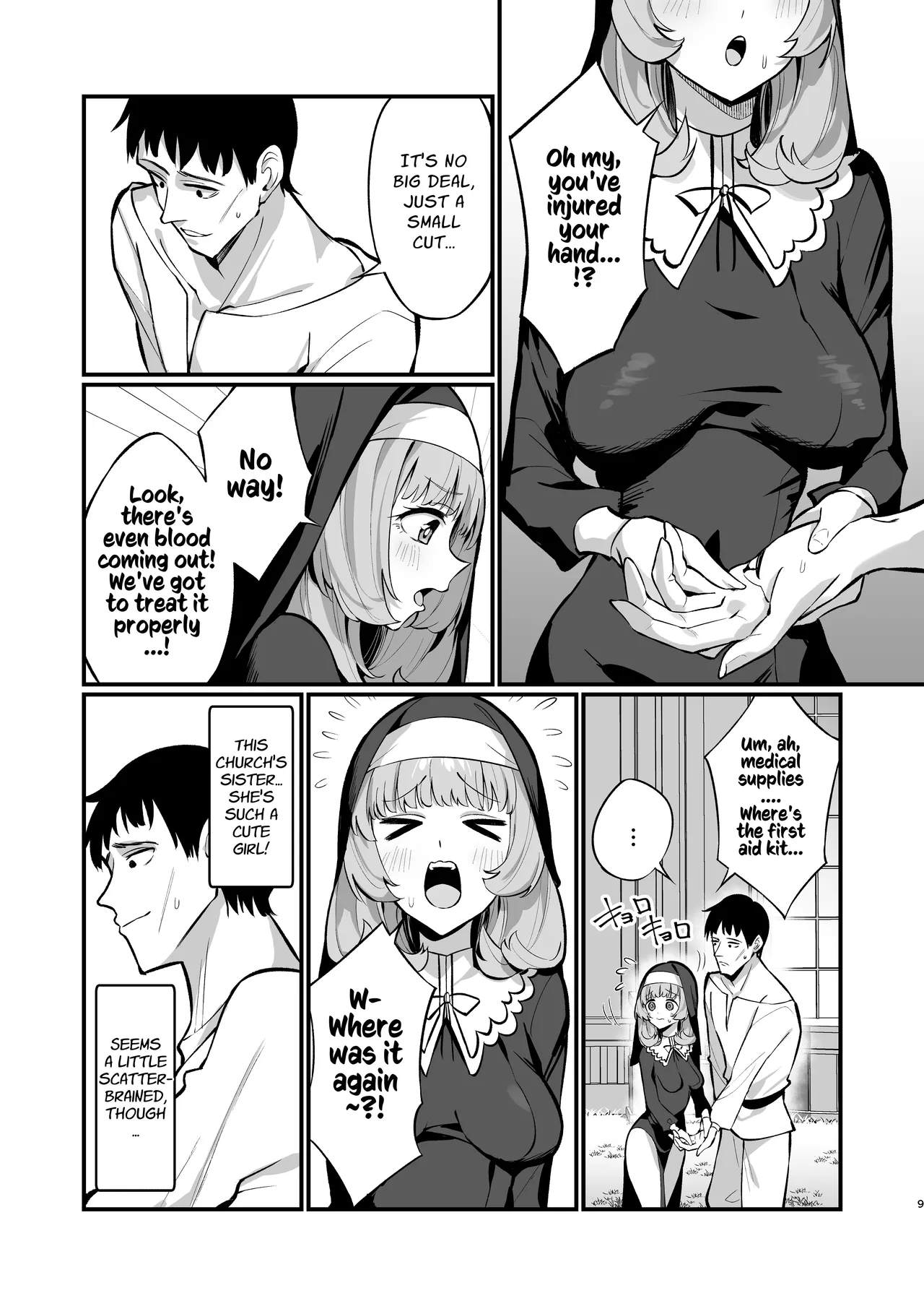 [Unahouse (Unacchi)] Sister Kanzen Haiboku. ~Muchi na Sister ga honnou de Hatsujo Koubi Surumade~｜A Sister's Absolute Defeat Until an Innocent Nun Enters Heat and Indulges in Passionate Mating Sex [English] [Kusanuu] [Decensored] [Digital] page 9 original parody - sole female sole male hentai manga - read online free