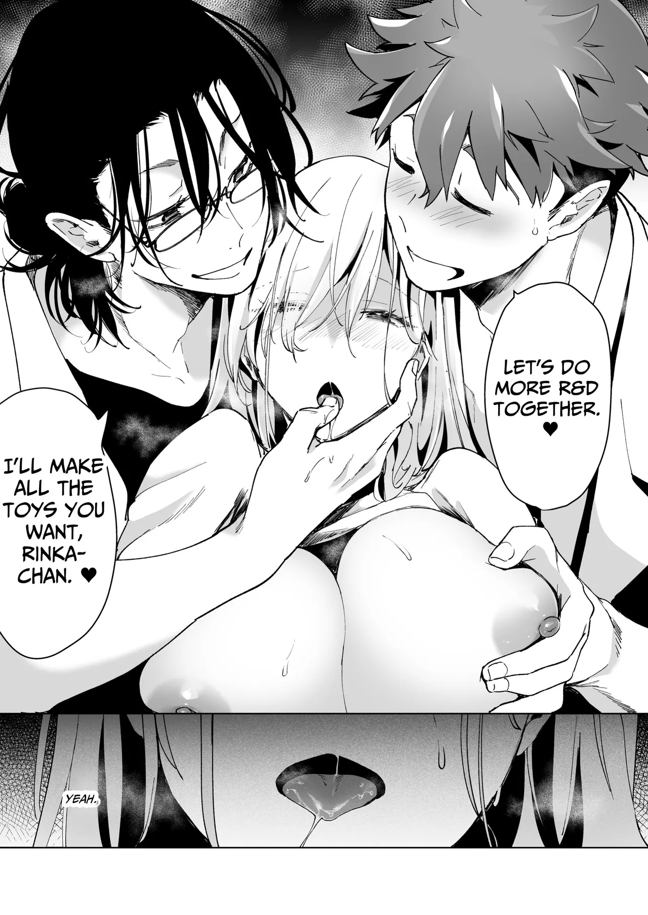 [Face Look Ponpon (Mogiri Ochigi)] Ai Gangu no Onna ~Tokumei Kaihatsu-bu no Otoko Futari ni Gangu ni Sarete Rinri ga Houkai~ | Turned into a Sex Toy?! Goodbye Morals!! Product Testing for the Secret R&D Department [English] [Kabedon] page 101 original parody - big breasts mmf threesome hentai manga - read online free