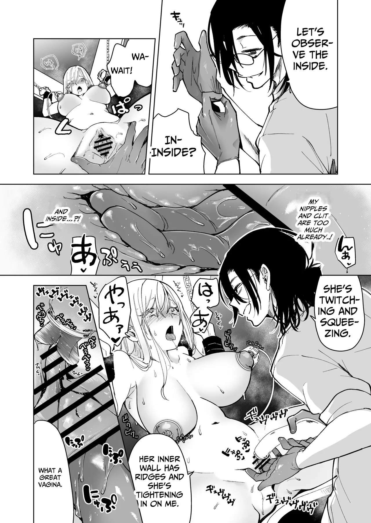 [Face Look Ponpon (Mogiri Ochigi)] Ai Gangu no Onna ~Tokumei Kaihatsu-bu no Otoko Futari ni Gangu ni Sarete Rinri ga Houkai~ | Turned into a Sex Toy?! Goodbye Morals!! Product Testing for the Secret R&D Department [English] [Kabedon] page 57 original parody - sole female rough translation hentai manga - read online free