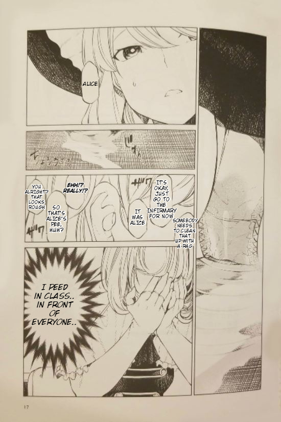 (Reitaisai 15) [Tukimi Atelier (KURUTSUKI)] Toilet ni Ikitai! Alice desu ga | I want to go to the bathroom! Alice version (Touhou Project) [English] Re-edited page 16 featuring alice margatroid touhou project parody - females only urination hentai manga - read online free