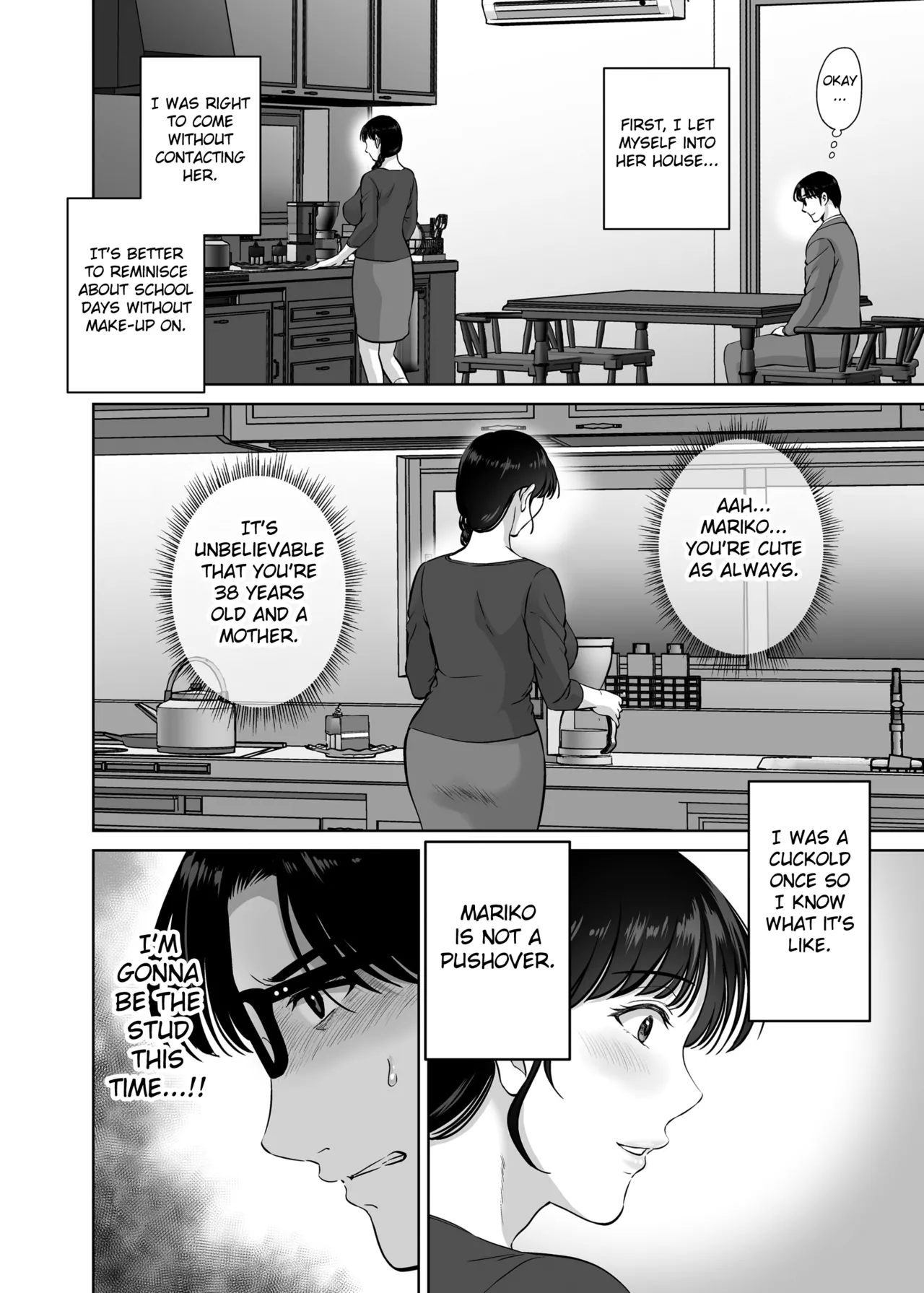 [Melon no Hoshiboshi (Hoshiduki Melon)] Kyonyuu Kaa-san ga Boku no Me mo Mae de Oji-san no Namachin de Ikimakutta Hanashi [English] [Fated Circle] [Digital] - Page 8