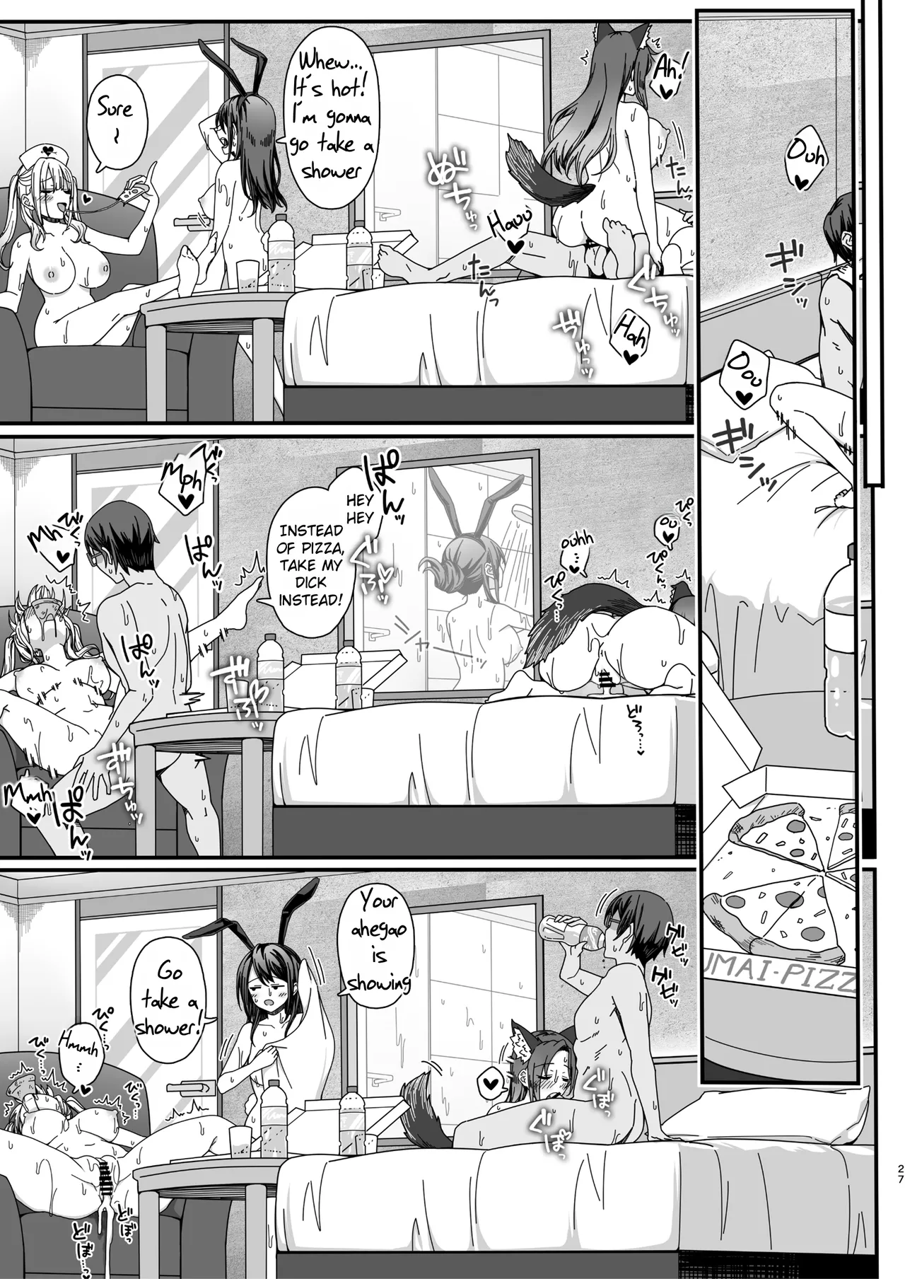 Halloween de Ukareta Gal-tachi ni Saimin Seisai o!! | Hypnotism punishment for the girls having fun on Halloween!! page 27 original parody - cum swap sweating hentai manga - read online free