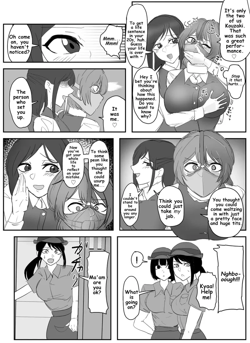 A young lady being arrested. Chapter 1-8 page 17 original parody - gag bondage hentai manga - read online free