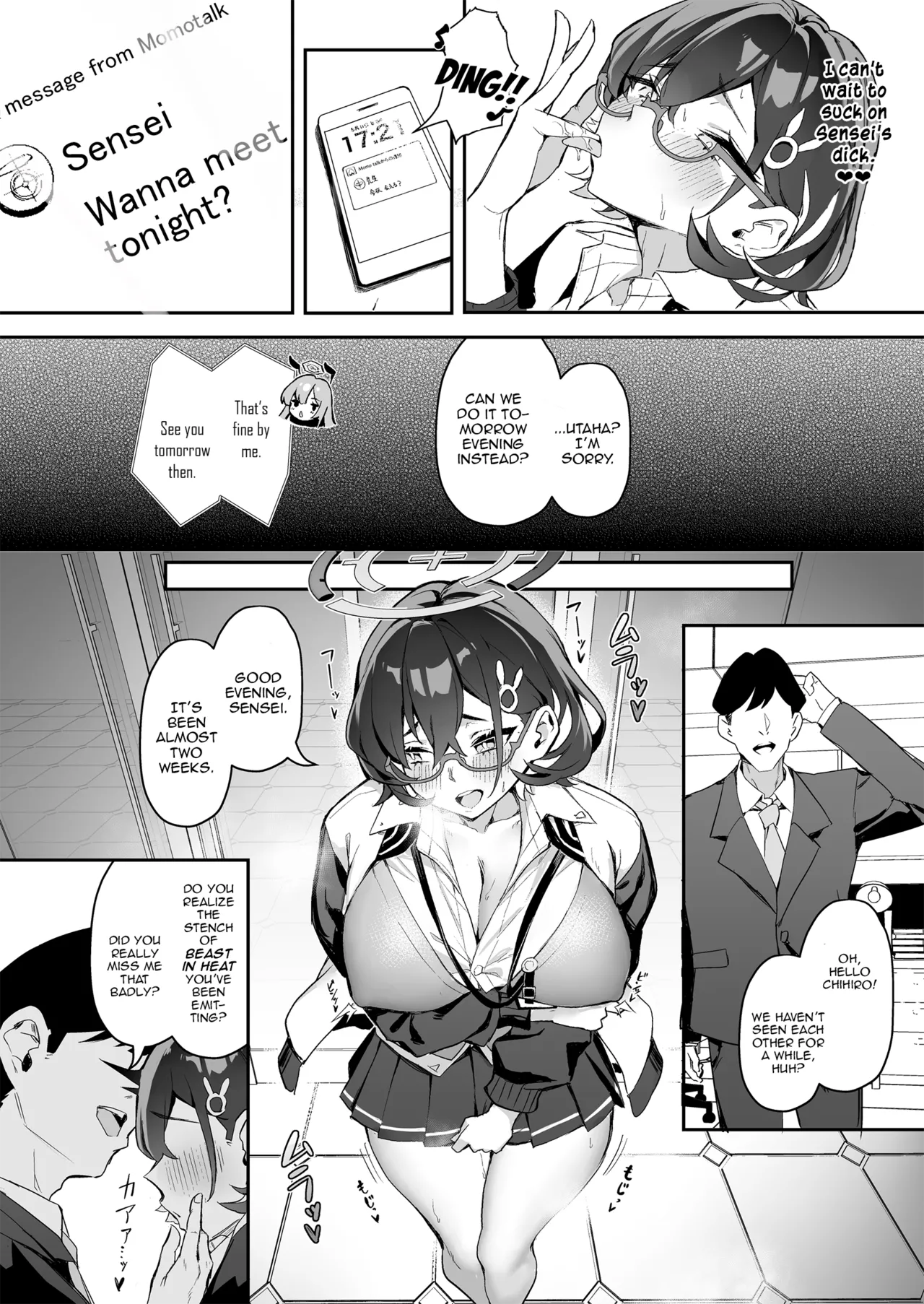 FUCK THE HACKER. page 13 featuring sensei blue archive parody - sole female sole male hentai manga - read online free