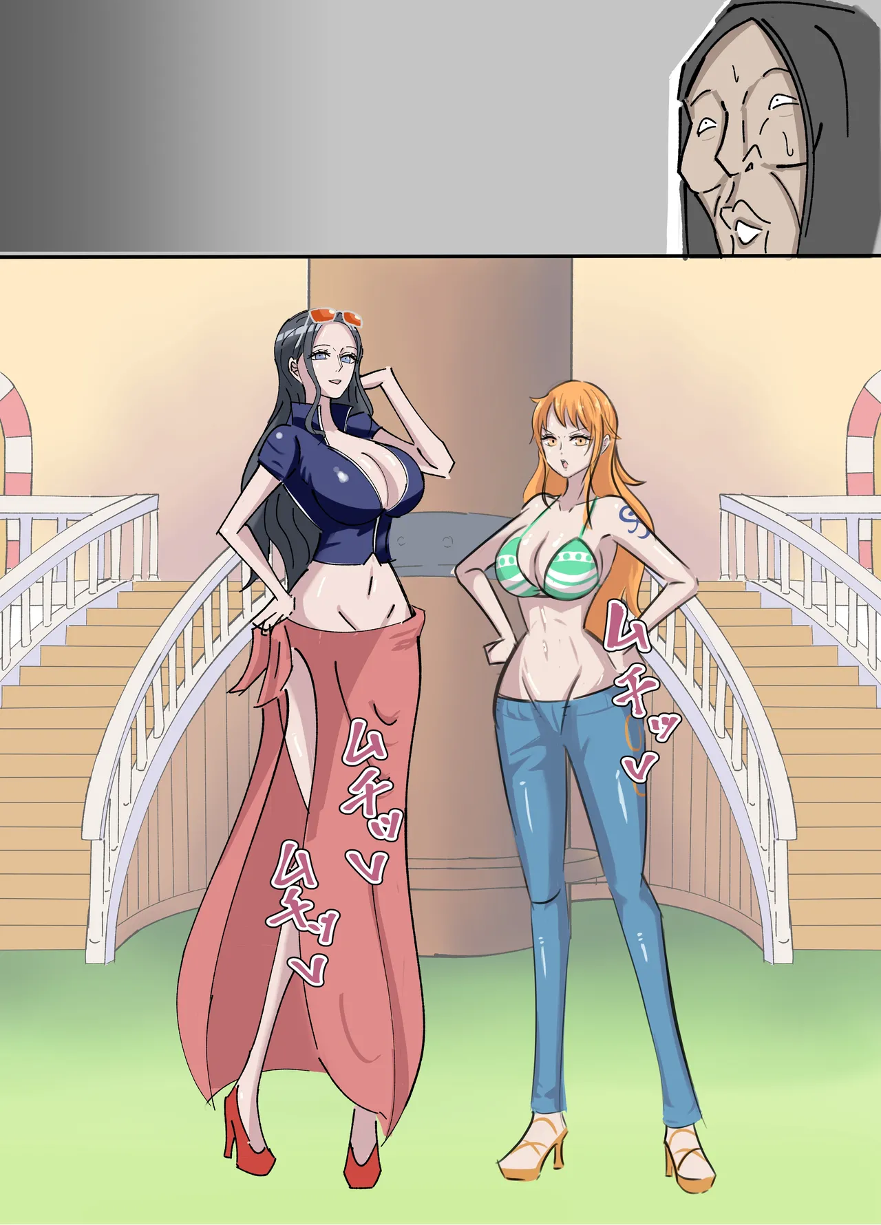 ワンピ×無敵キモ男① page 36 featuring nami one piece parody - big breasts dark skin hentai manga - read online free