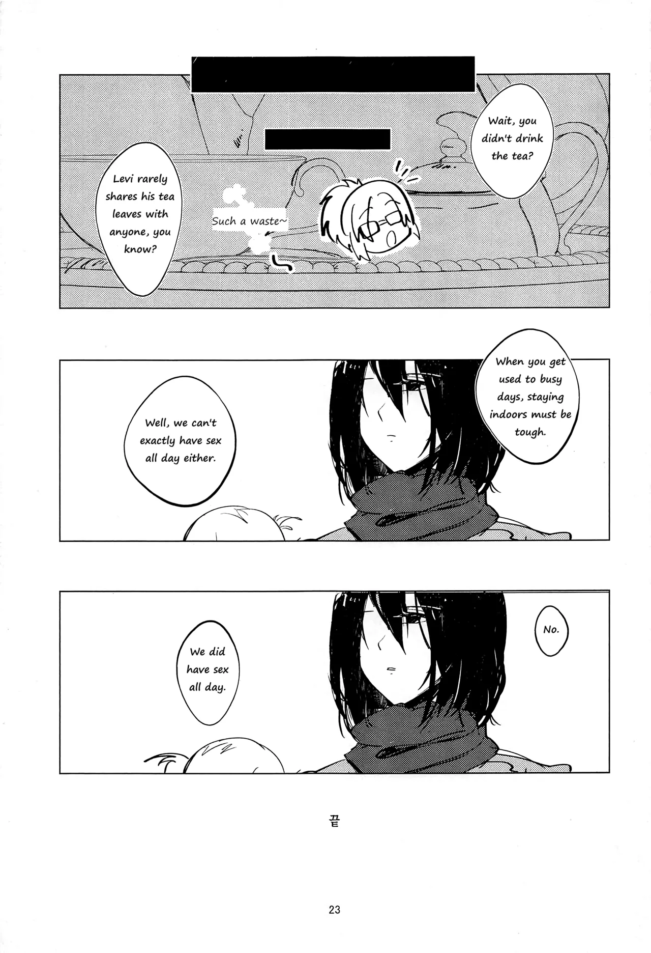 Guinea Pig page 22 featuring mikasa ackerman shingeki no kyojin parody - rough translation yuri hentai manga - read online free
