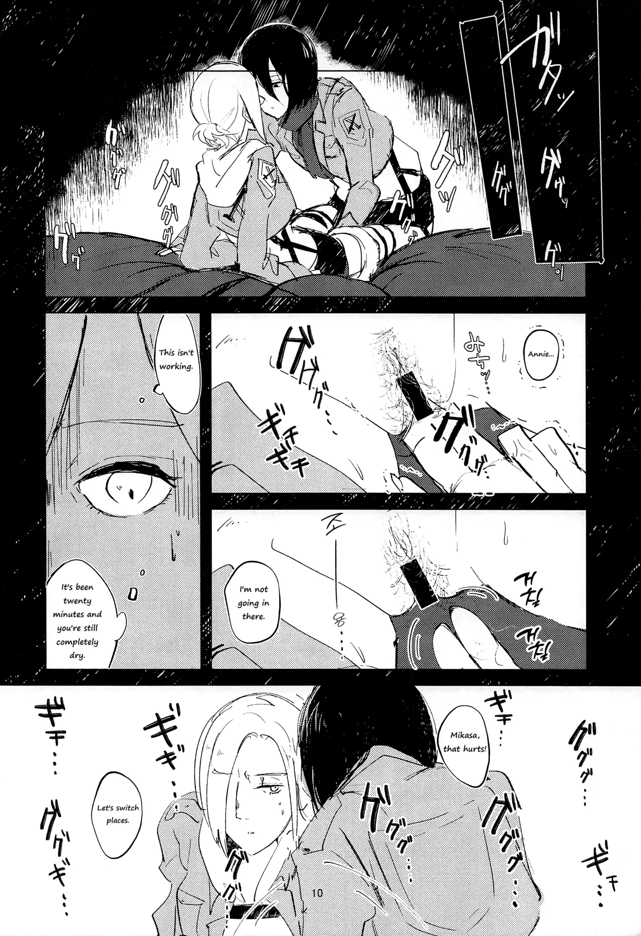 Guinea Pig page 9 featuring mikasa ackerman shingeki no kyojin parody - rough translation yuri hentai manga - read online free