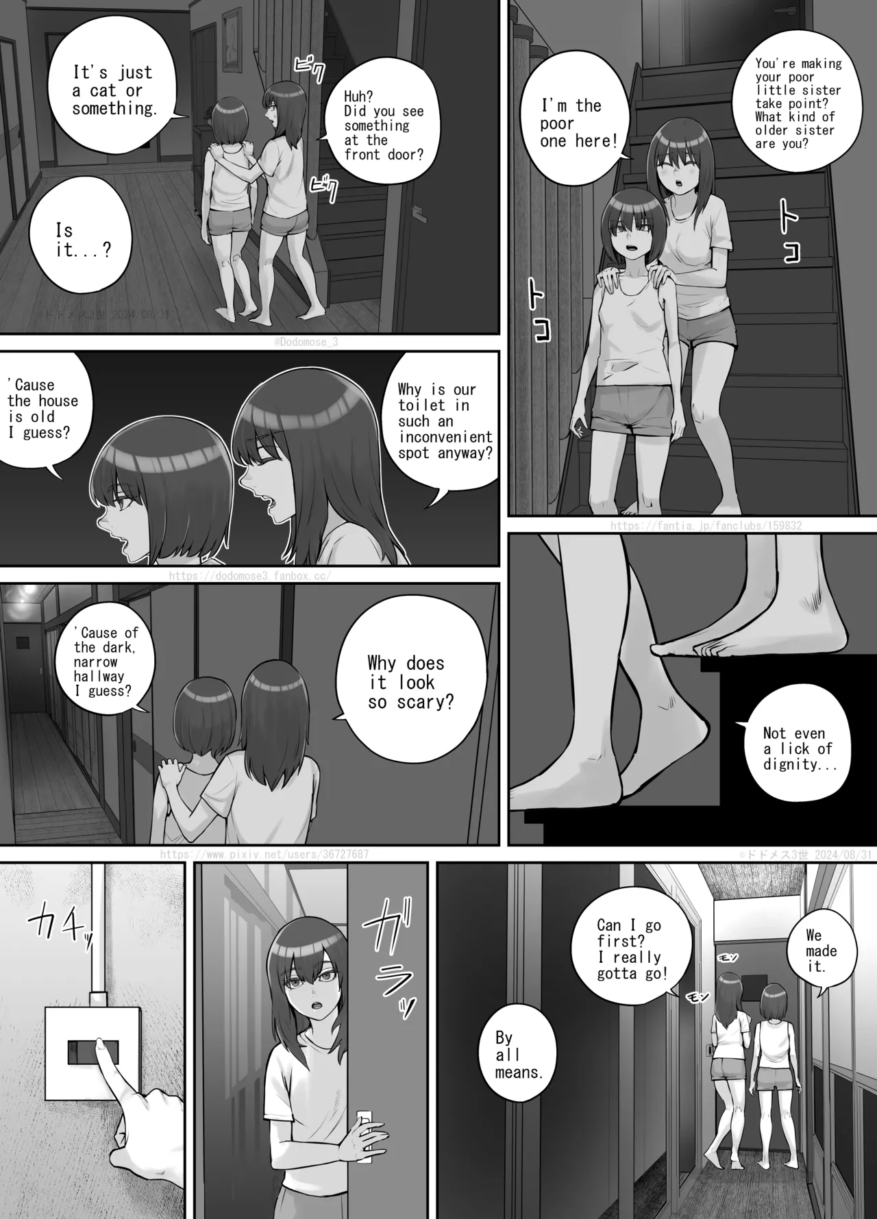 [DODOMESU3SEI] Shinrei Bangumi o Mita Kaya-chan to Saya-chan ga Yachū ni Toire ni Iku Ohanashi [English] page 10 original parody - farting females only hentai manga - read online free